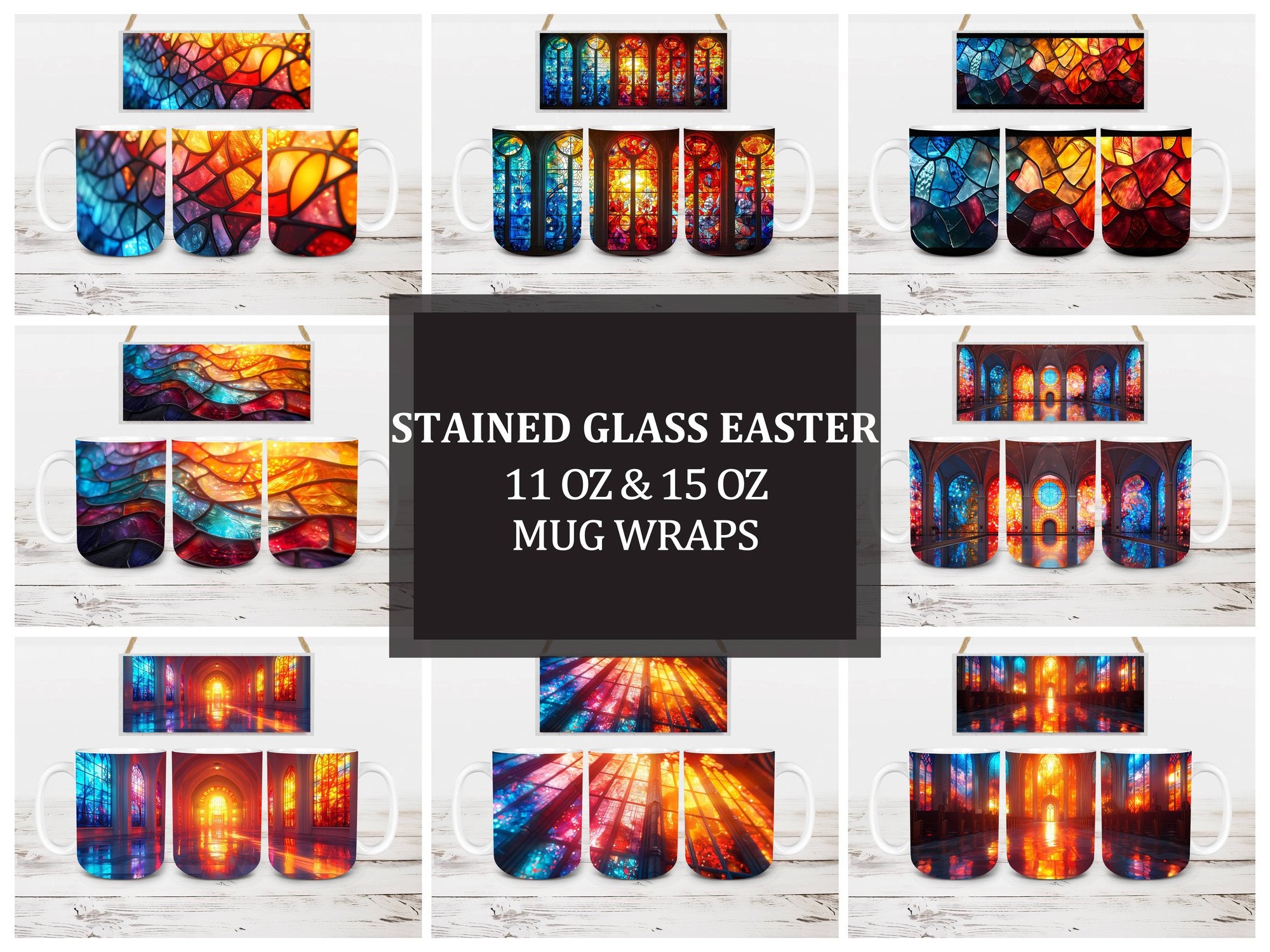 Stained Glass 6 Mug Wrap - CraftNest