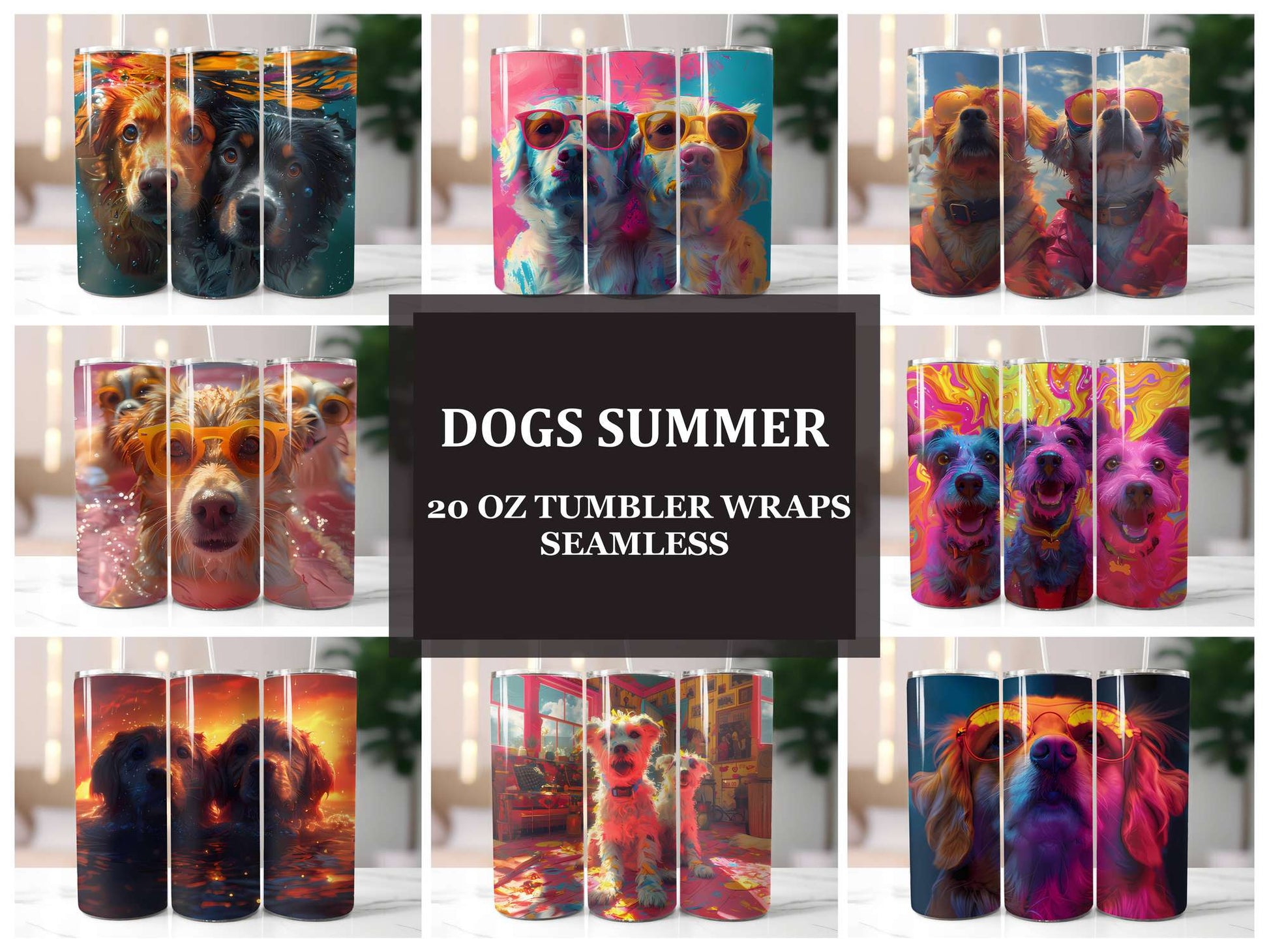 Dogs Summer 1 Tumbler Wrap - CraftNest - Digital Crafting and Art