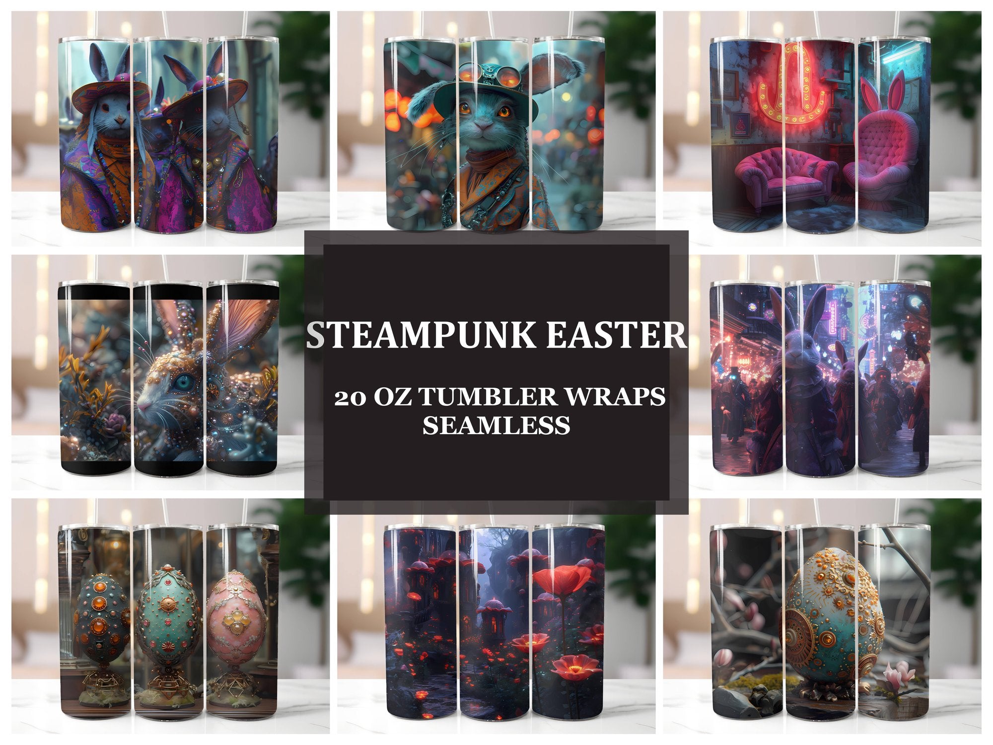 Steampunk Easter 4 Tumbler Wrap - CraftNest
