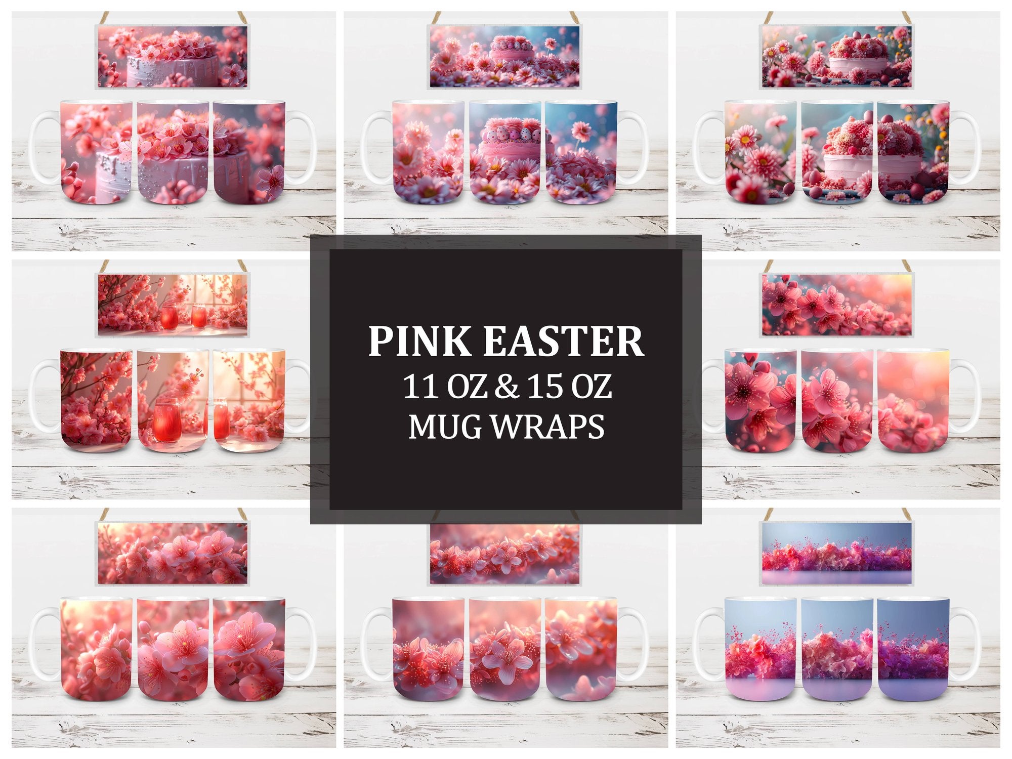Pink Easter 3 Mug Wrap - CraftNest