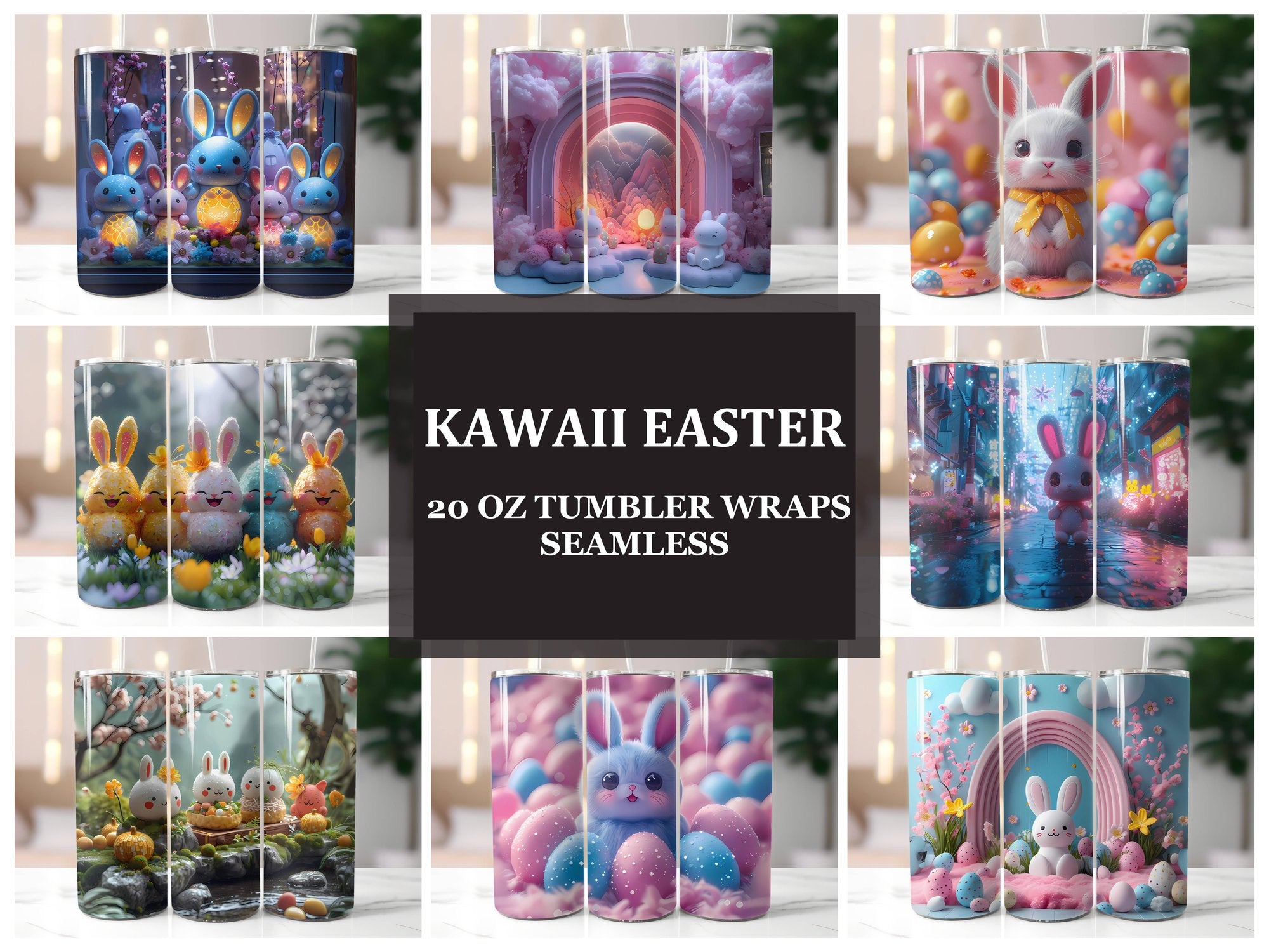 Kawaii Easter 4 Tumbler Wrap - CraftNest