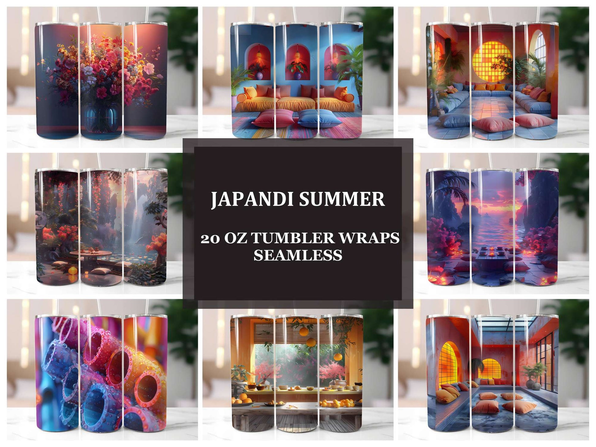 Japandi Summer 1 Tumbler Wrap - CraftNest - Digital Crafting and Art