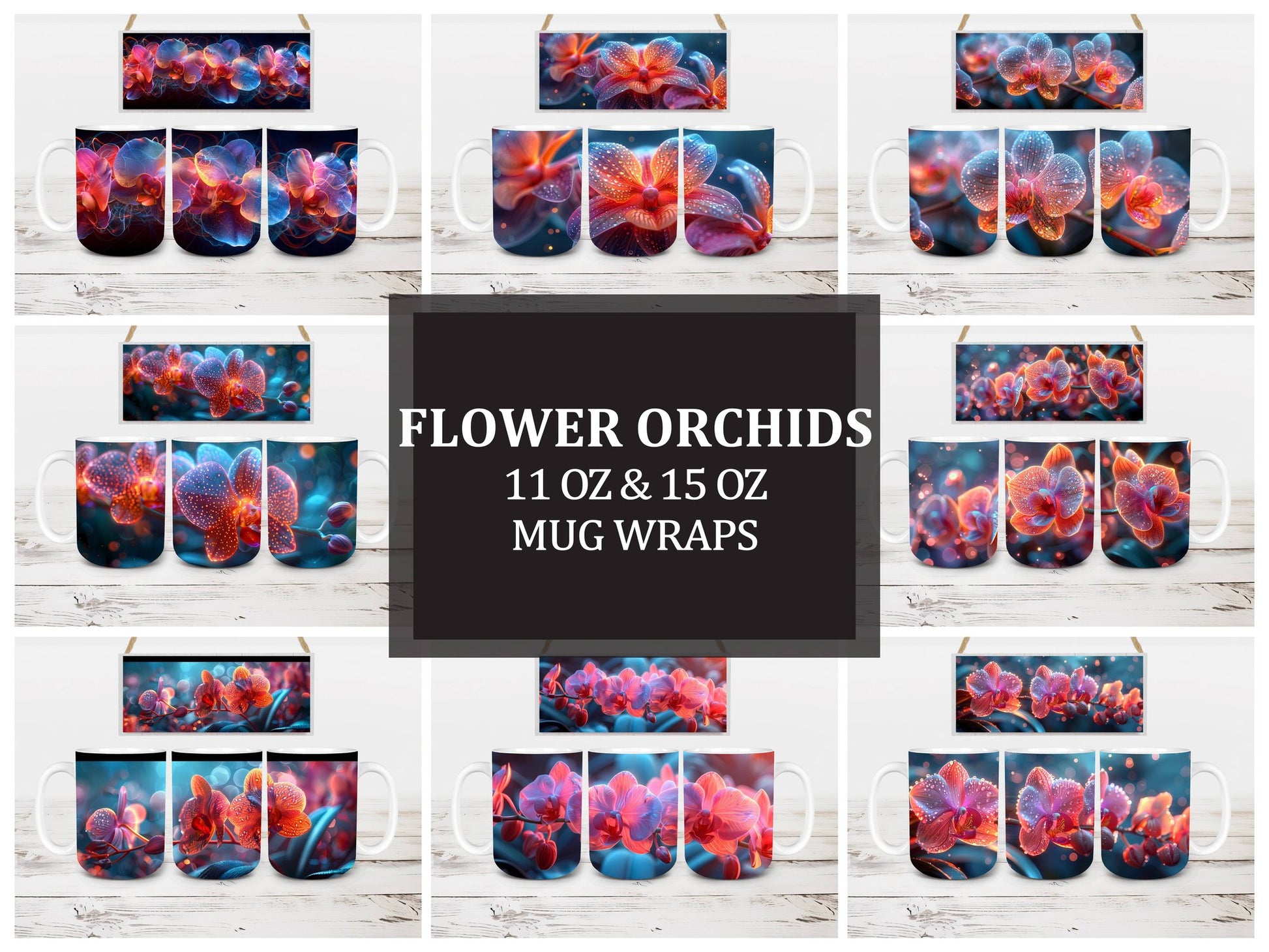 Flower Orchids 6 Mug Wrap - CraftNest