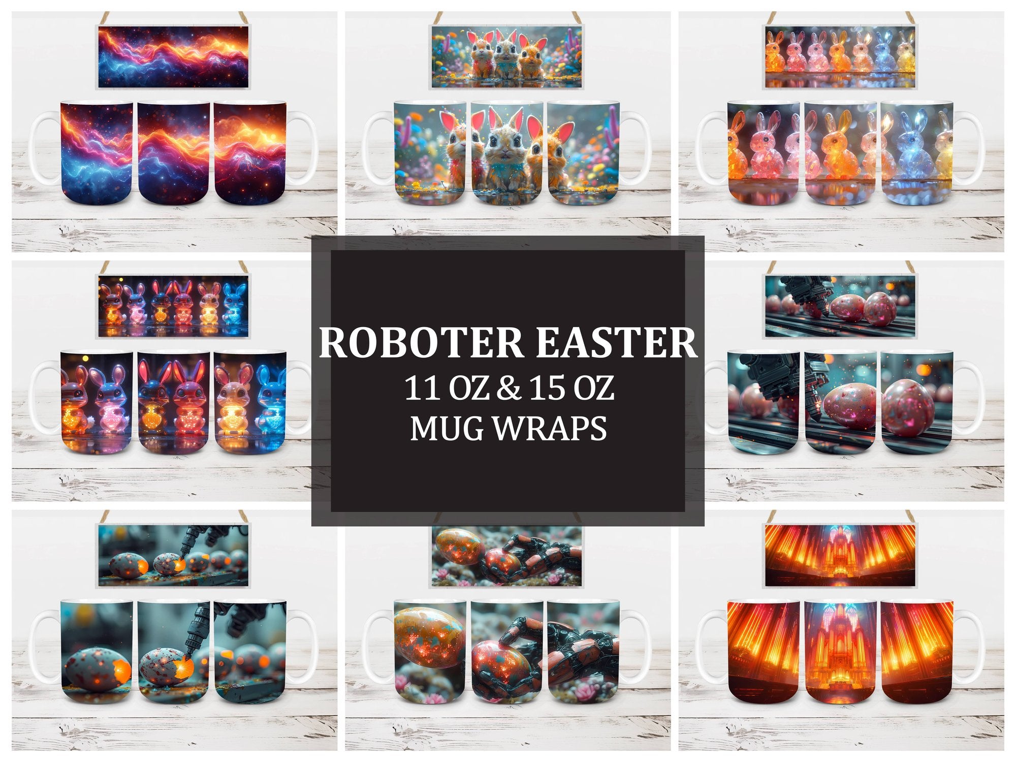Roboter Easter 5 Mug Wrap - CraftNest