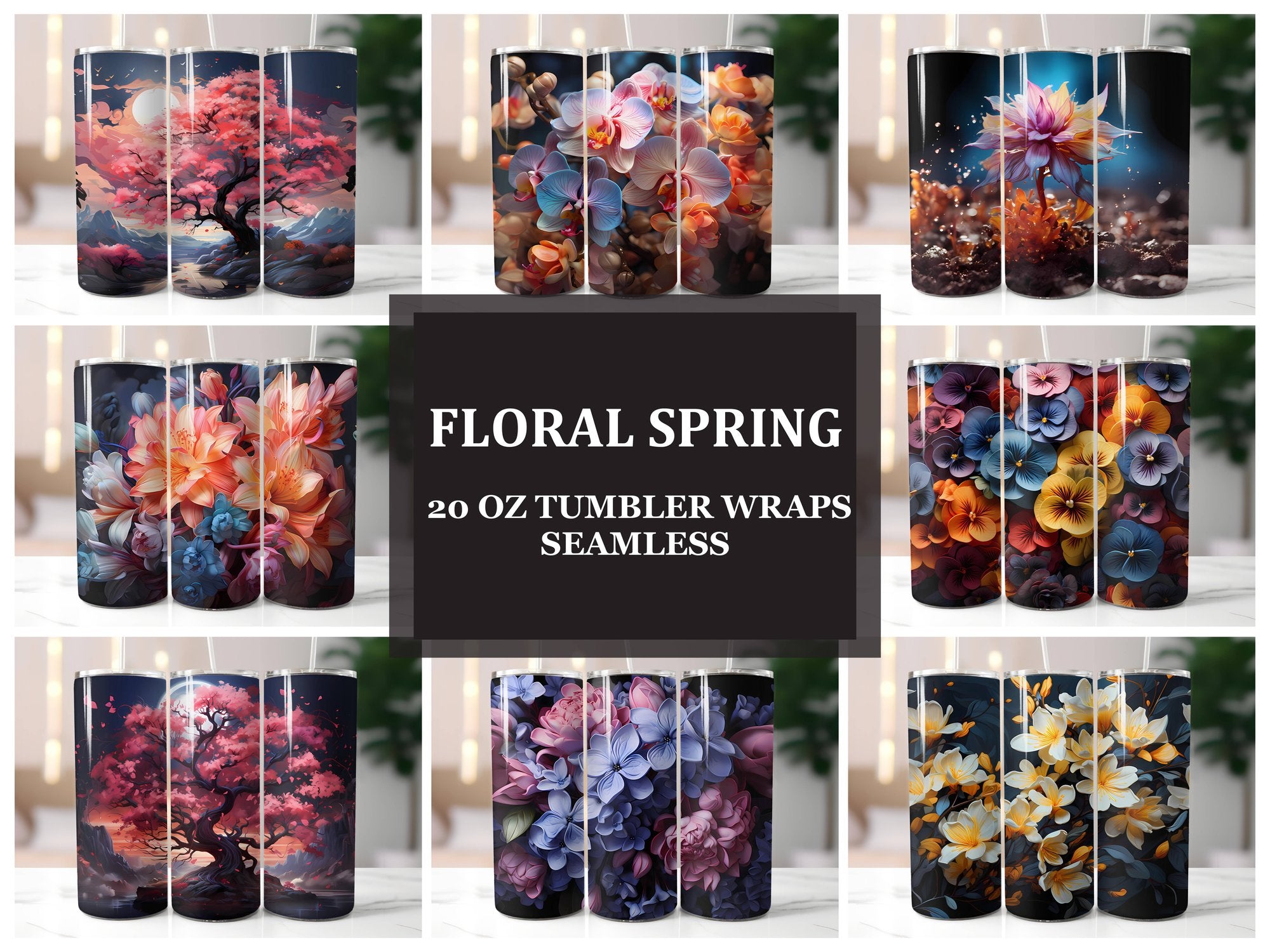 Floral Spring 7 Tumbler Wrap - CraftNest