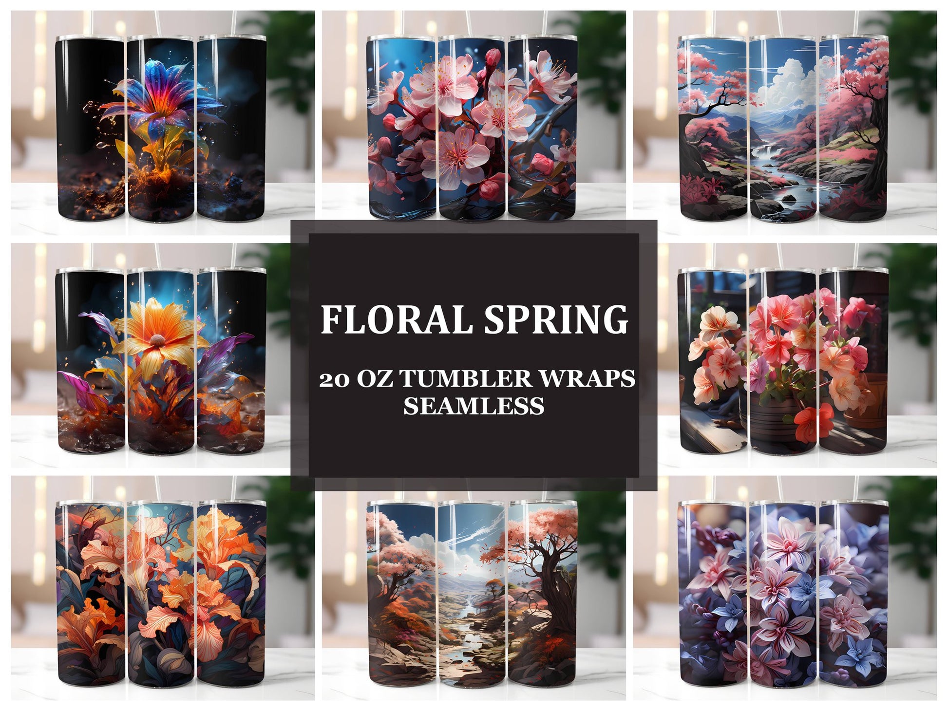 Floral Spring 2 Tumbler Wrap - CraftNest