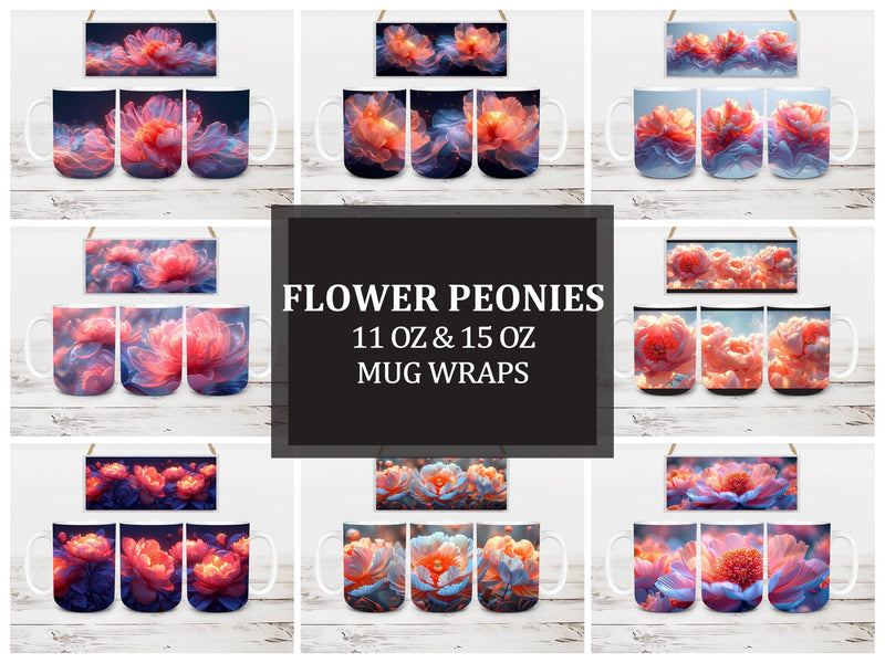 Flower Peonies 5 Mug Wrap - CraftNest