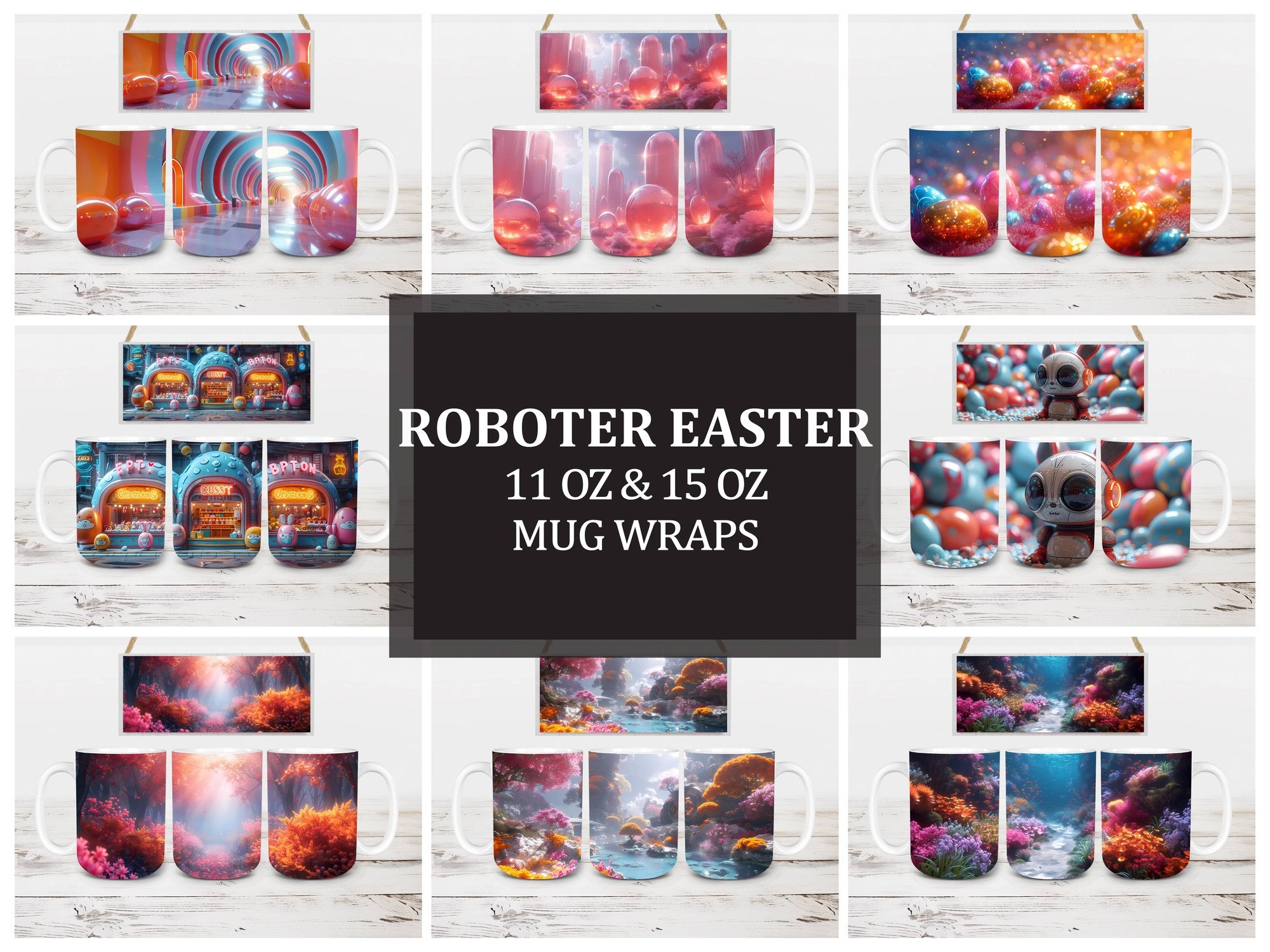 Roboter Easter 4 Mug Wrap - CraftNest