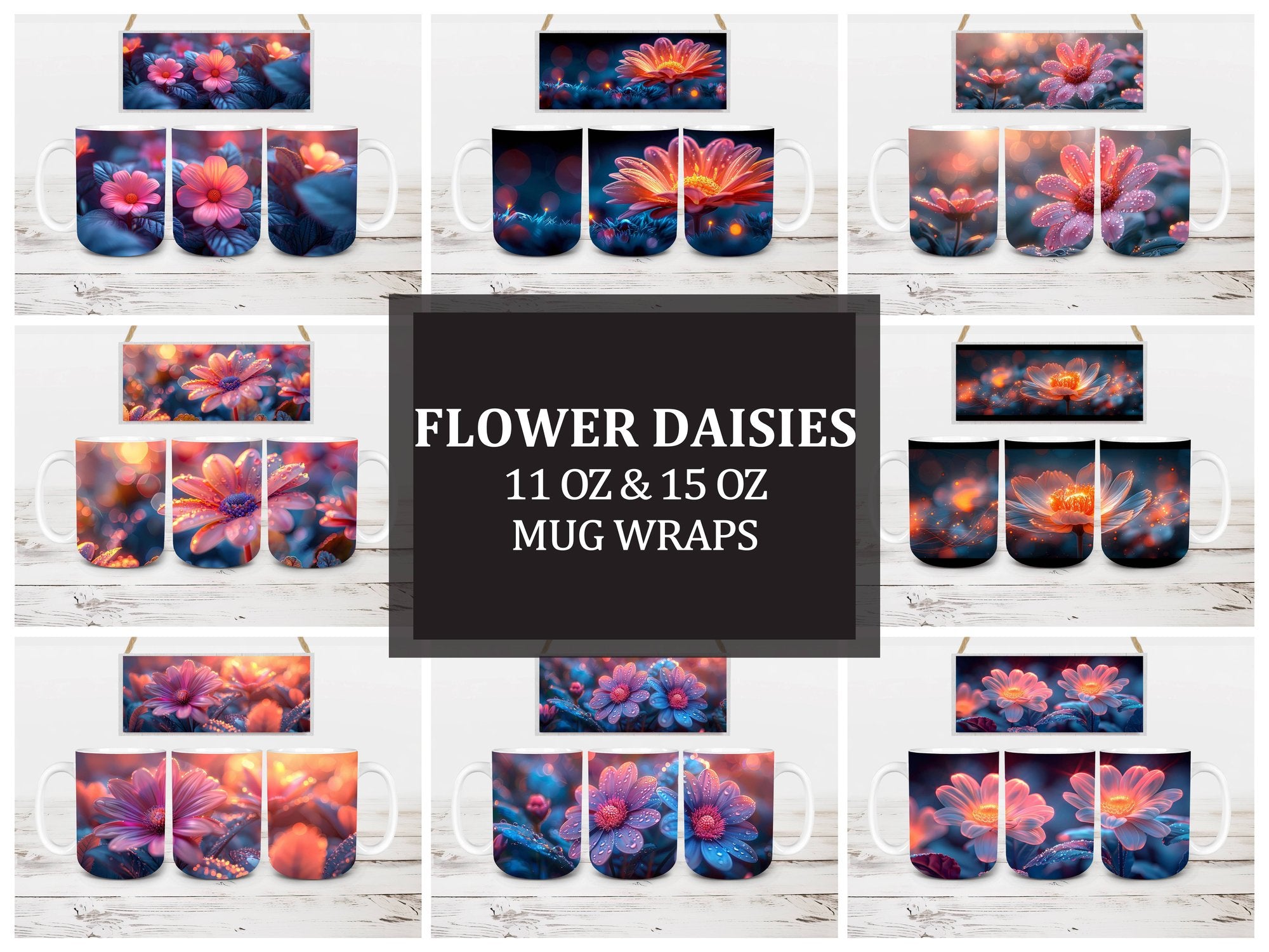 Flower Daisies 6 Mug Wrap - CraftNest