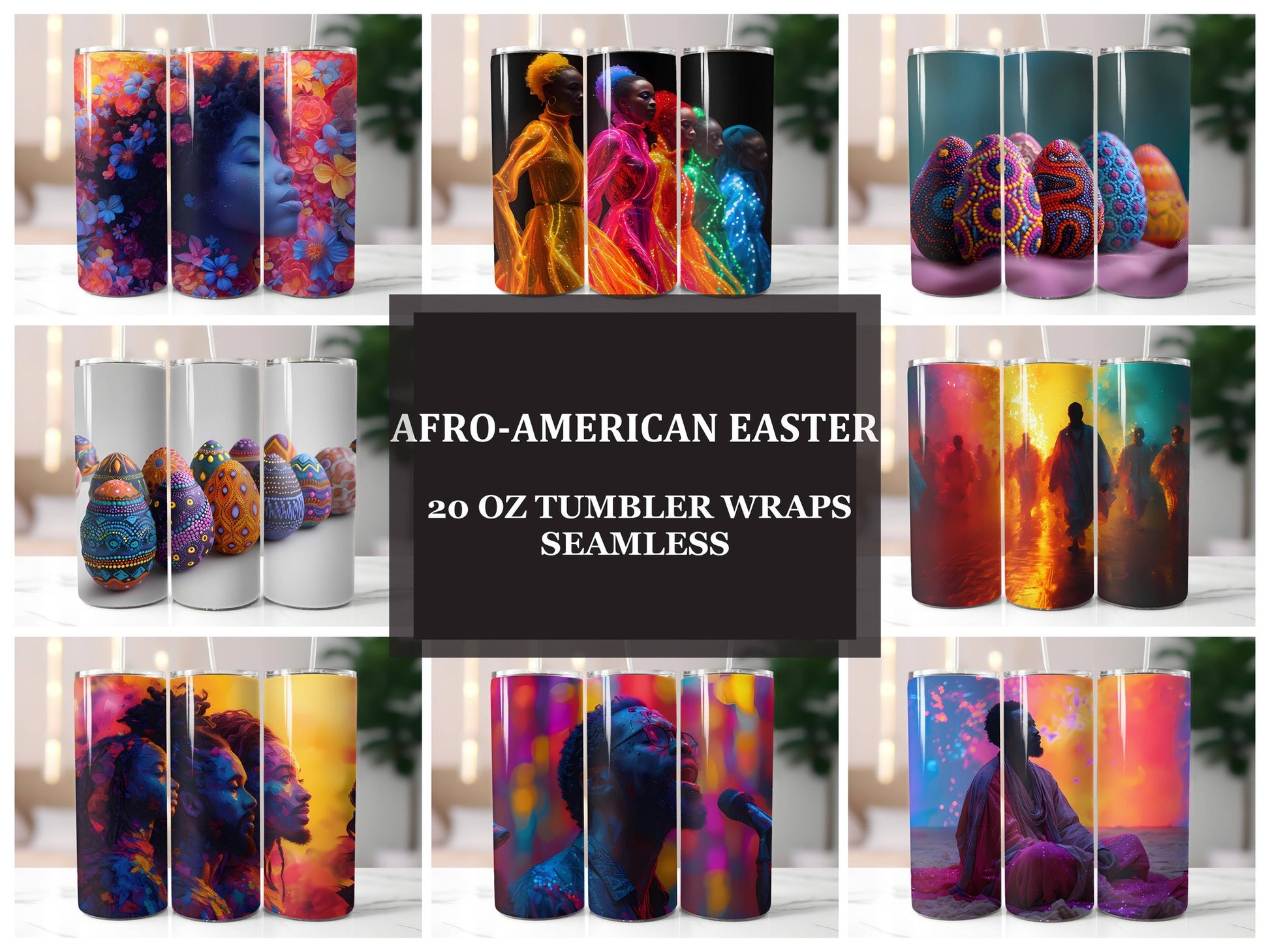 Afro-American Easter 4 Tumbler Wrap - CraftNest