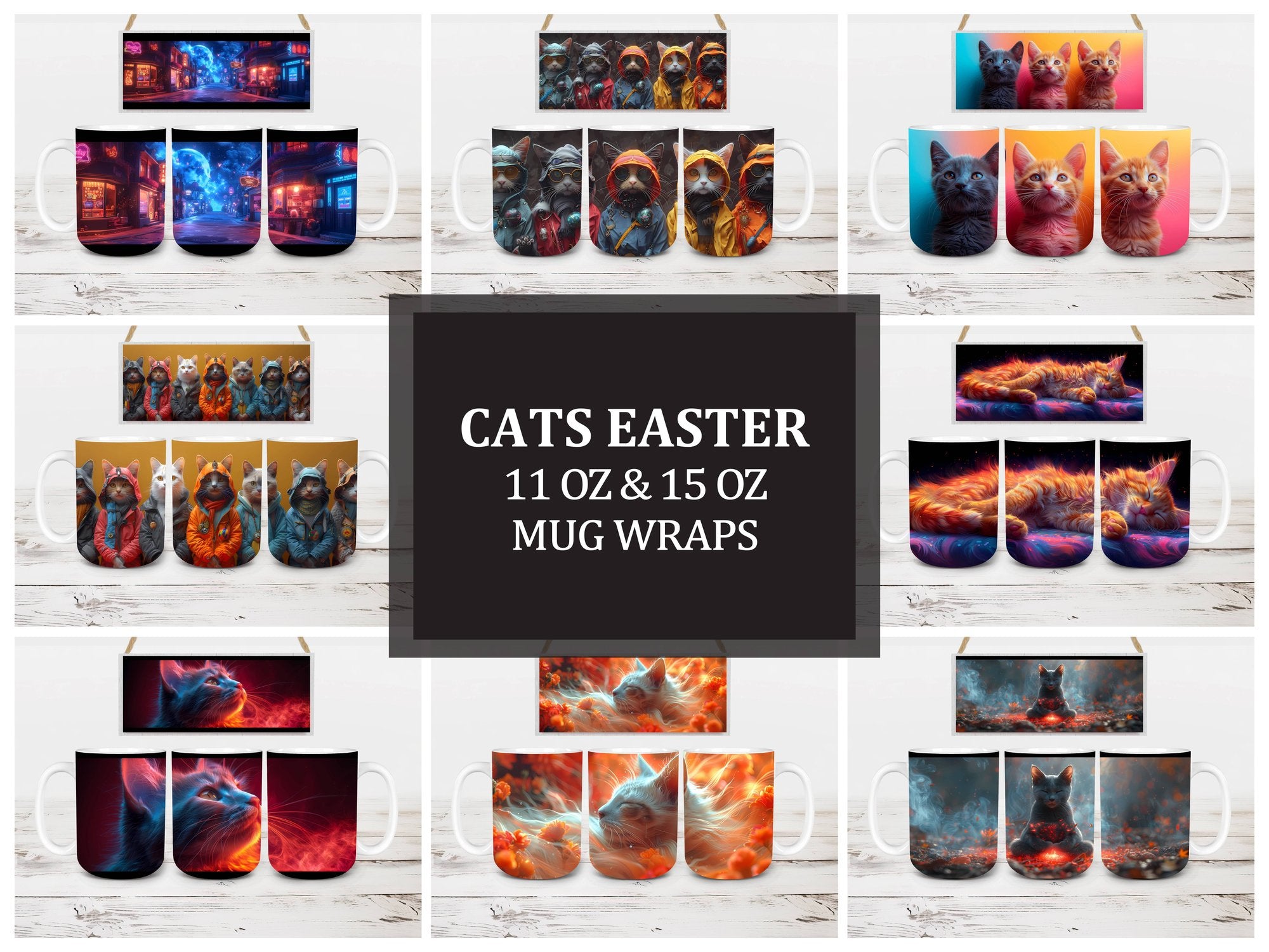 Cats Easter 2 Mug Wrap - CraftNest
