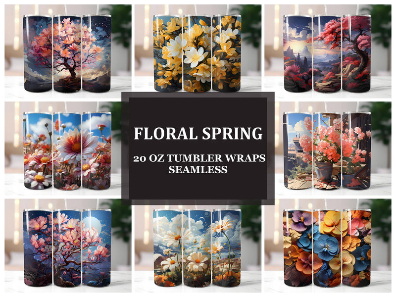 Floral Spring 3 Tumbler Wrap - CraftNest