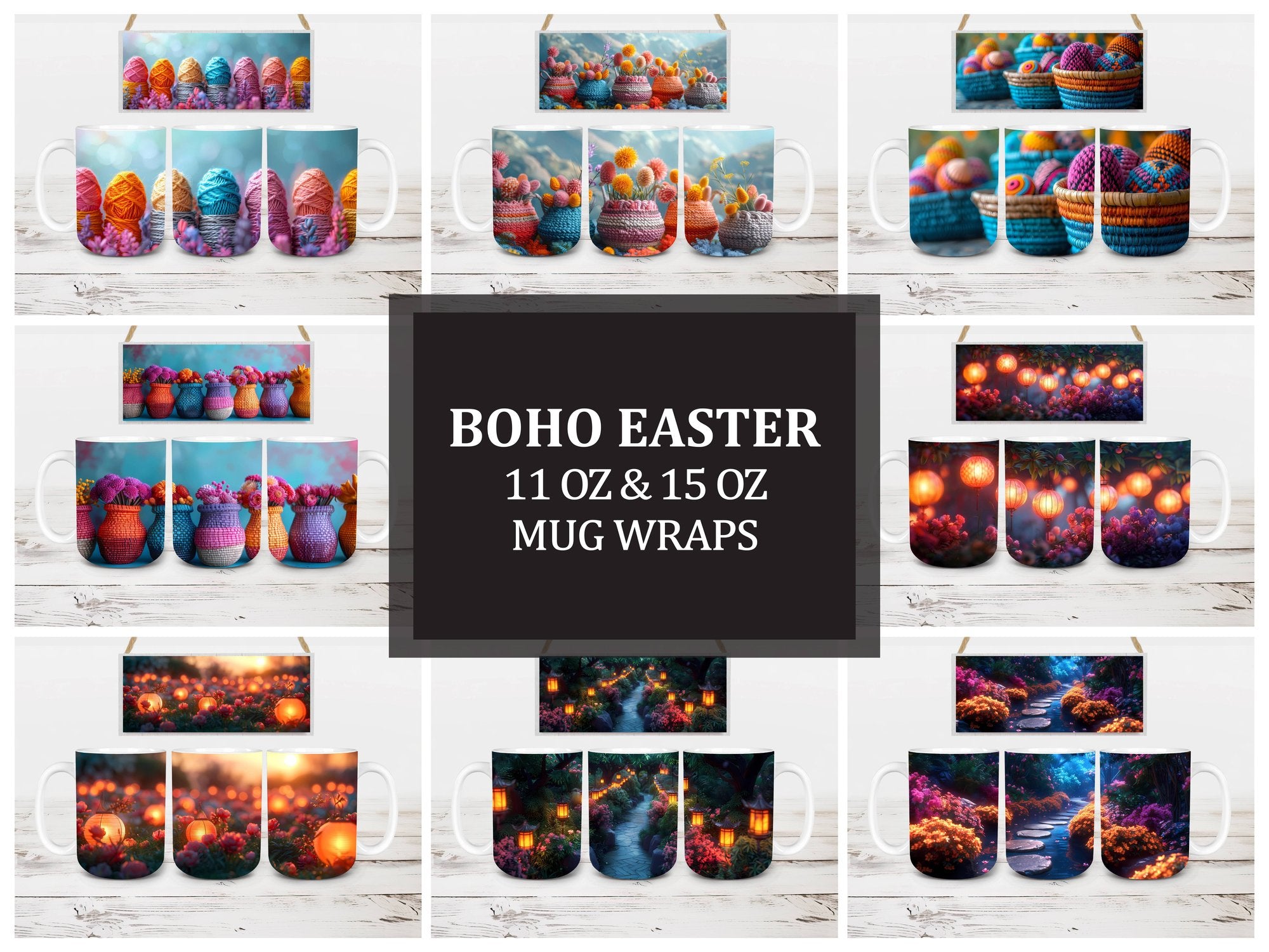 Boho Easter 8 Mug Wrap - CraftNest