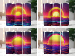 Neon-Colored Sunset Tumbler Wrap - CraftNest - Digital Crafting and Art