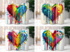 Dripping Rainbow Heart Tumbler Wrap