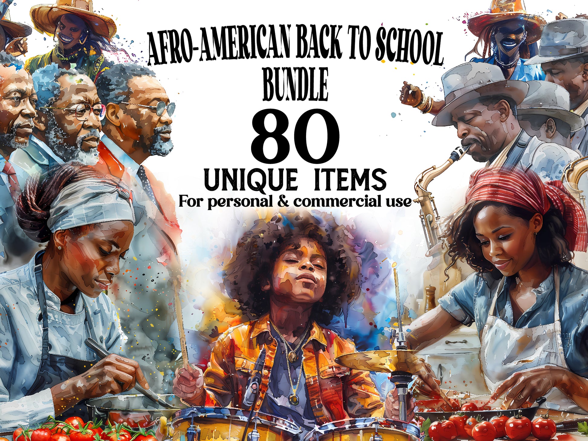 Afro American Back To School Clipart - CraftNest - Digital Crafting and Art