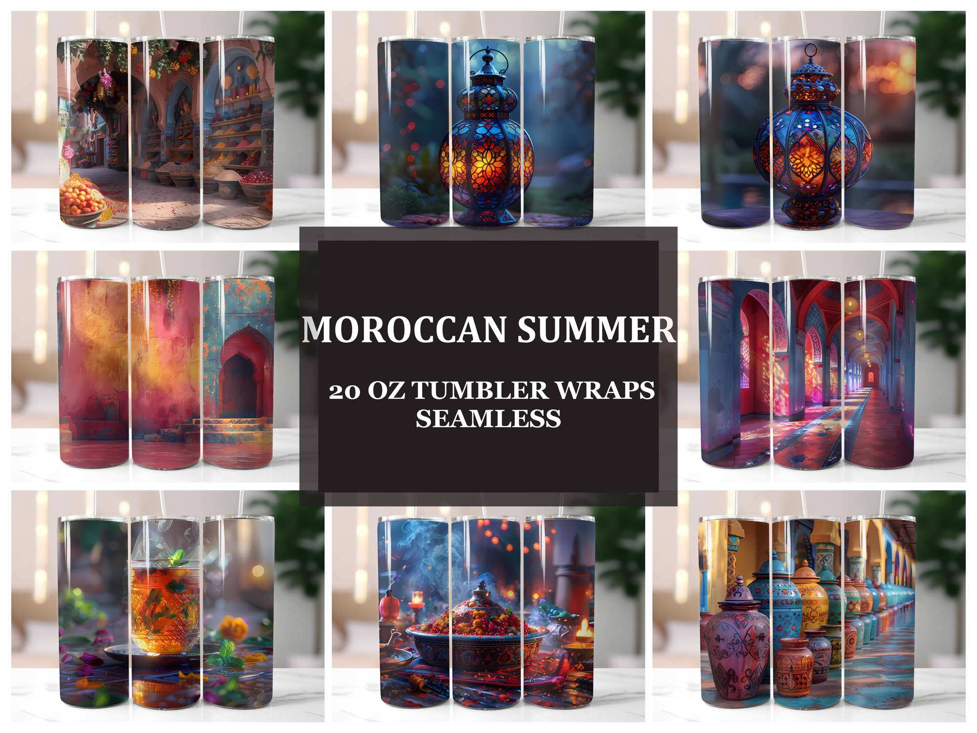 Moroccan Summer 5 Tumbler Wrap - CraftNest - Digital Crafting and Art