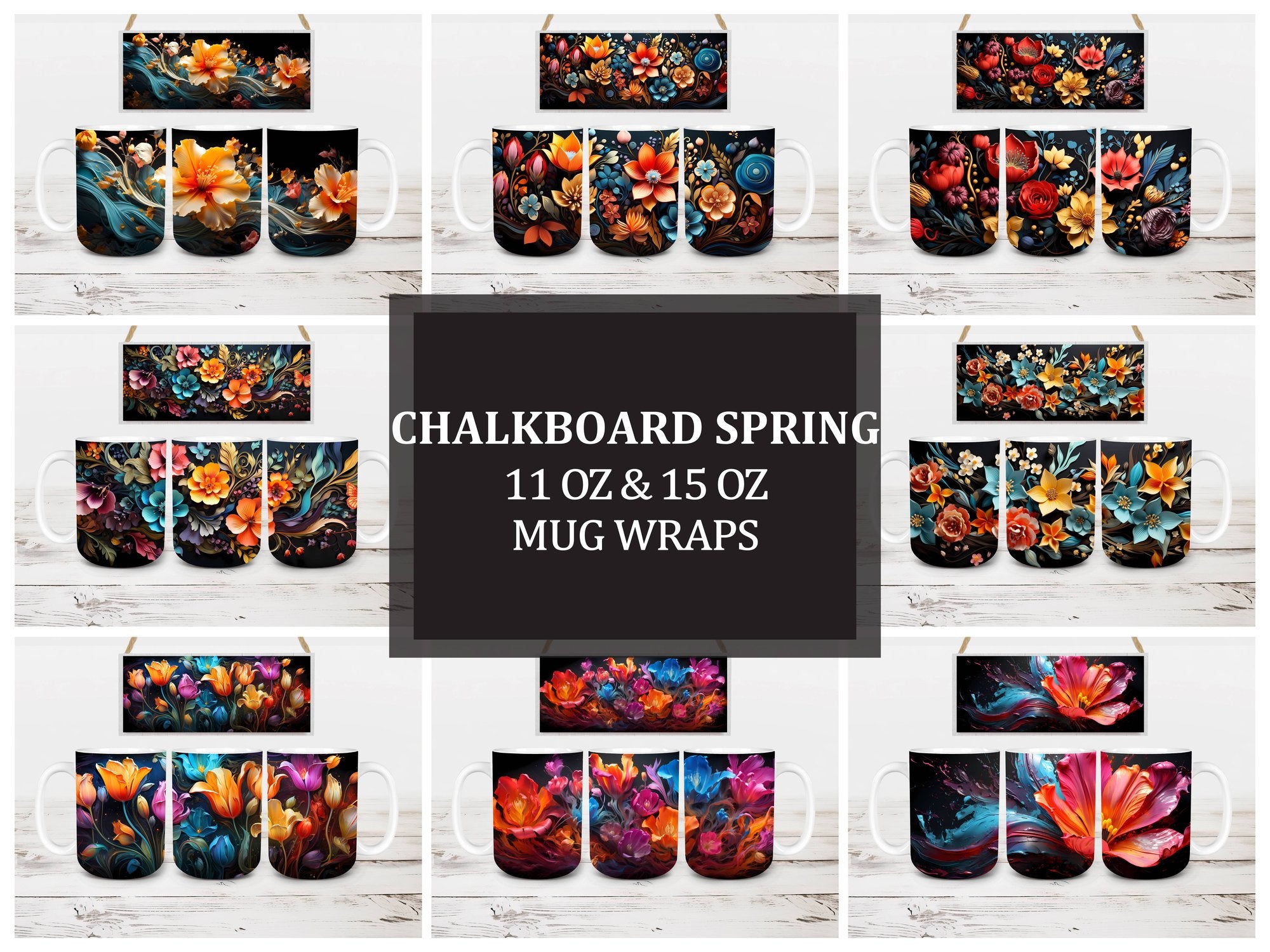Chalkboard Spring 5 Mug Wrap - CraftNest