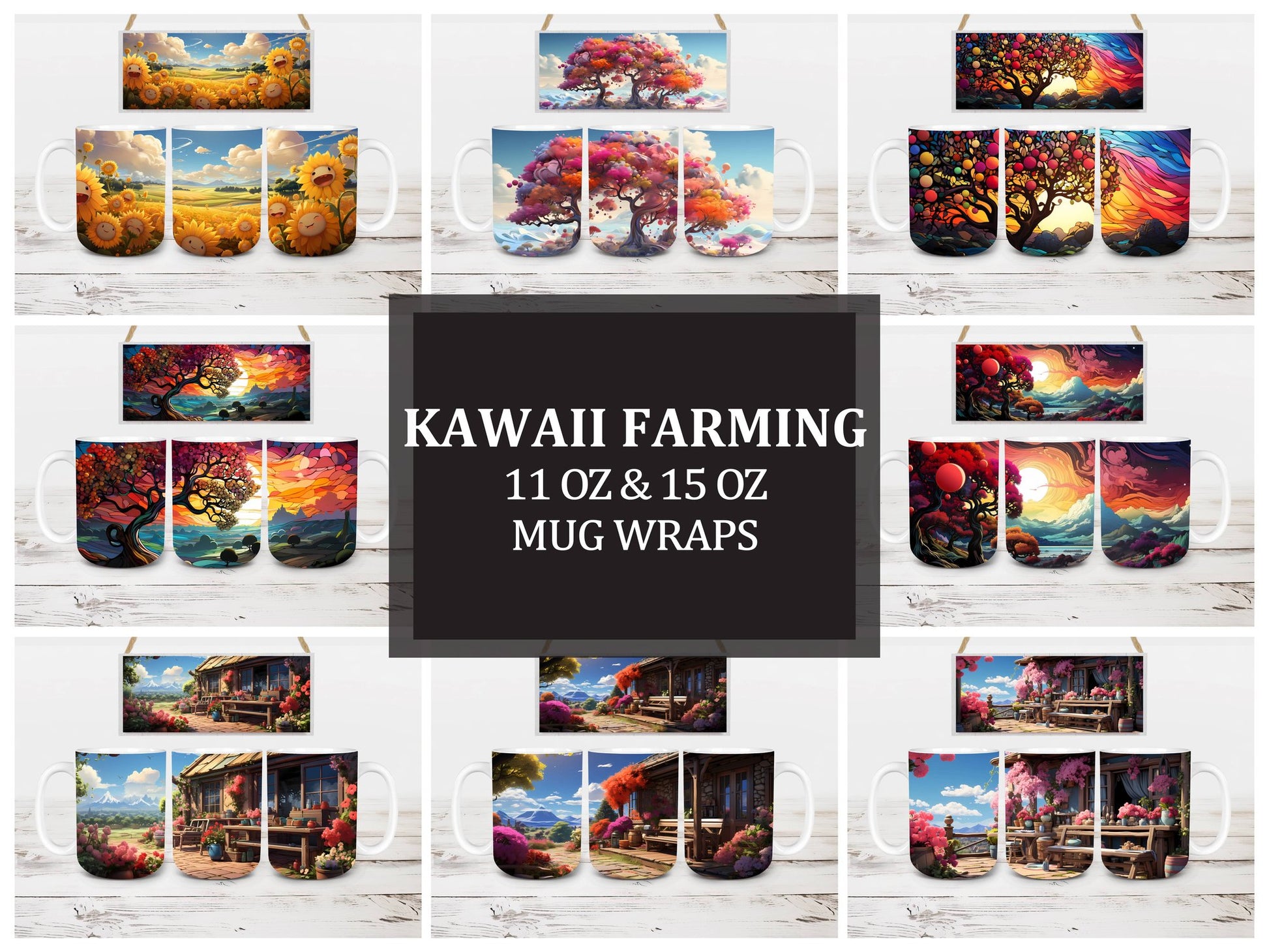 Kawaii Farming 9 Mug Wrap - CraftNest