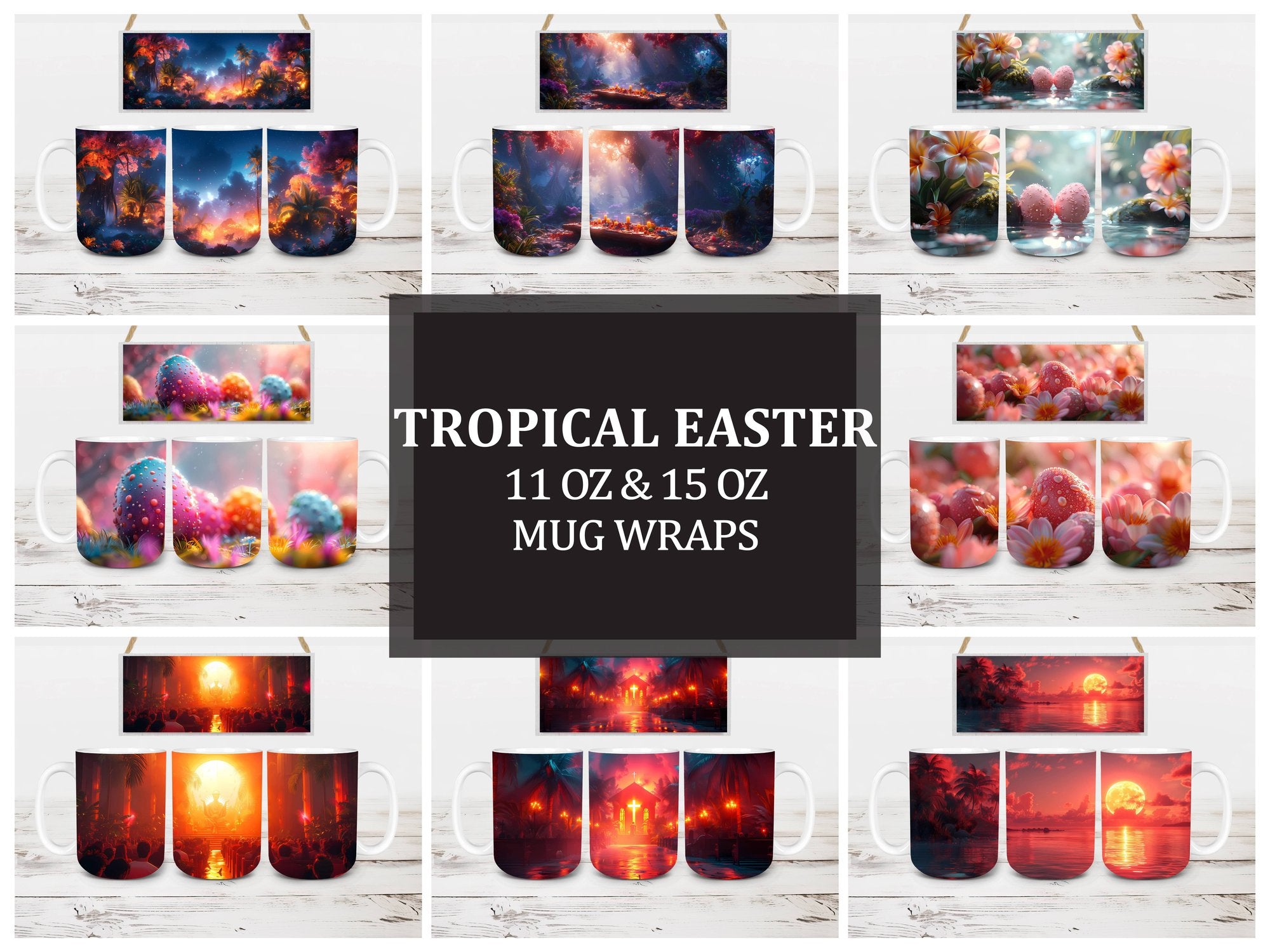 Tropical Easter 4 Mug Wrap - CraftNest