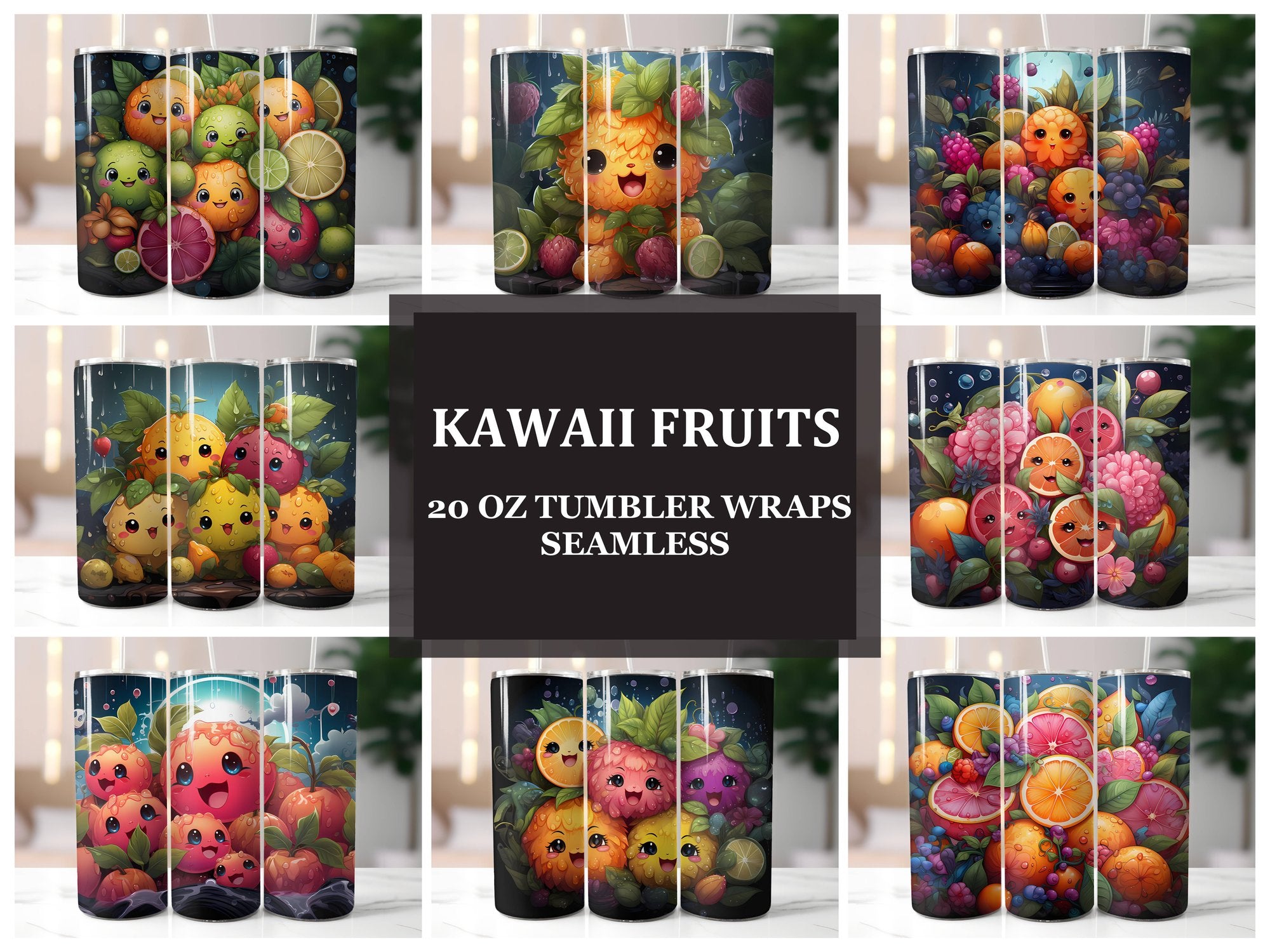 Kawaii Fruits 2 Tumbler Wrap - CraftNest