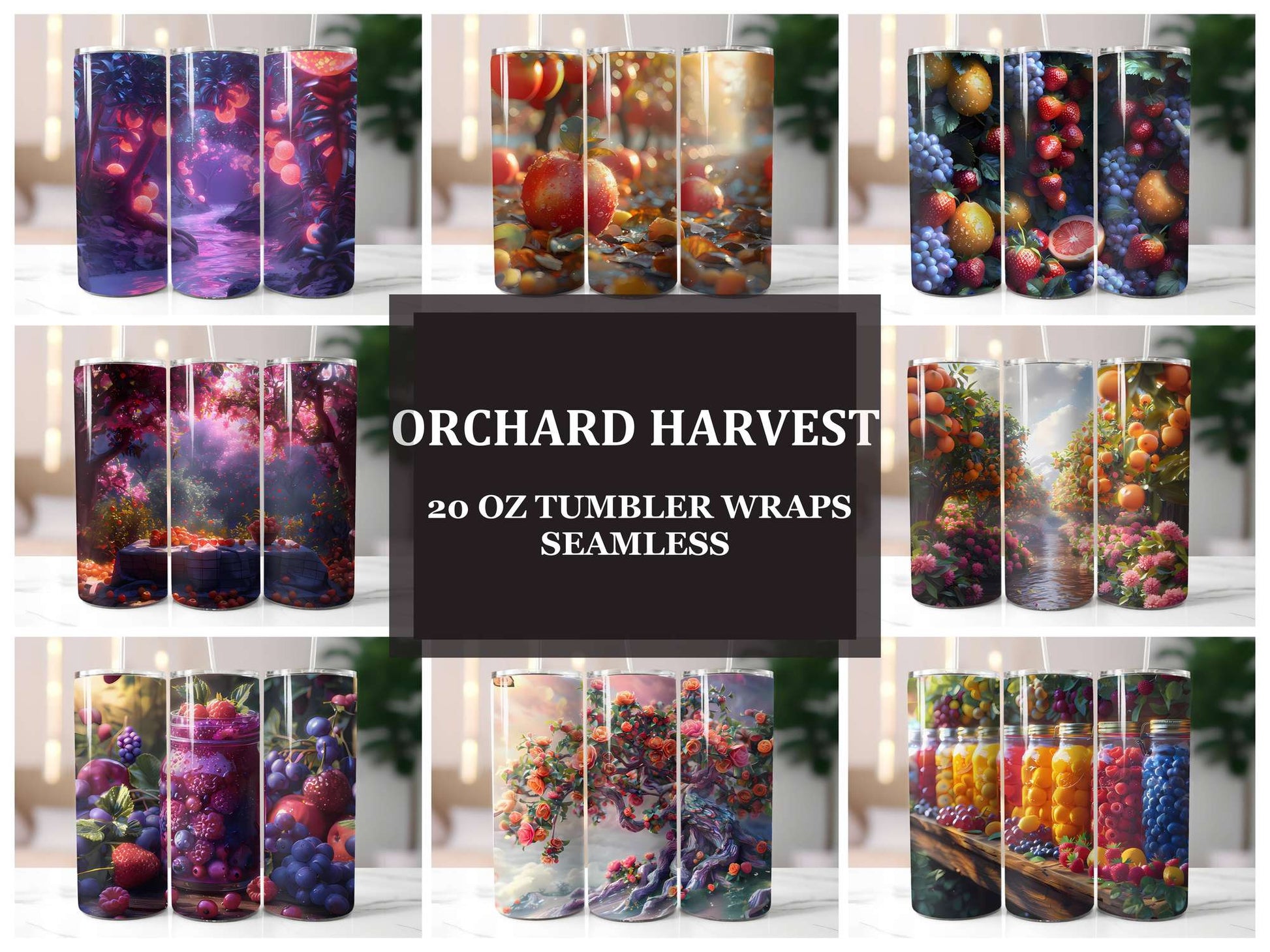 Orchard Harvest 7 Tumbler Wrap - CraftNest - Digital Crafting and Art