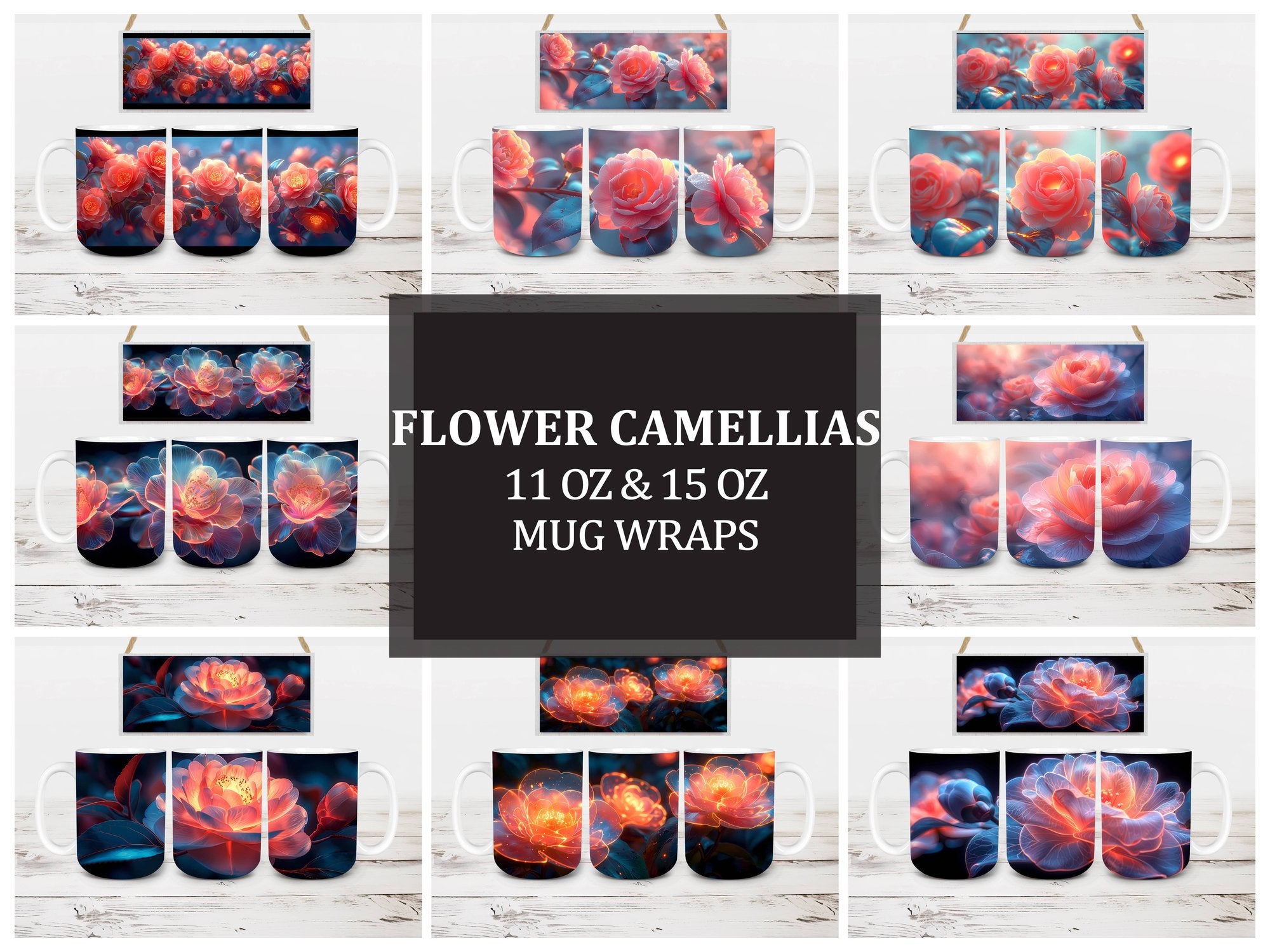 Flower Camellias 6 Mug Wrap - CraftNest