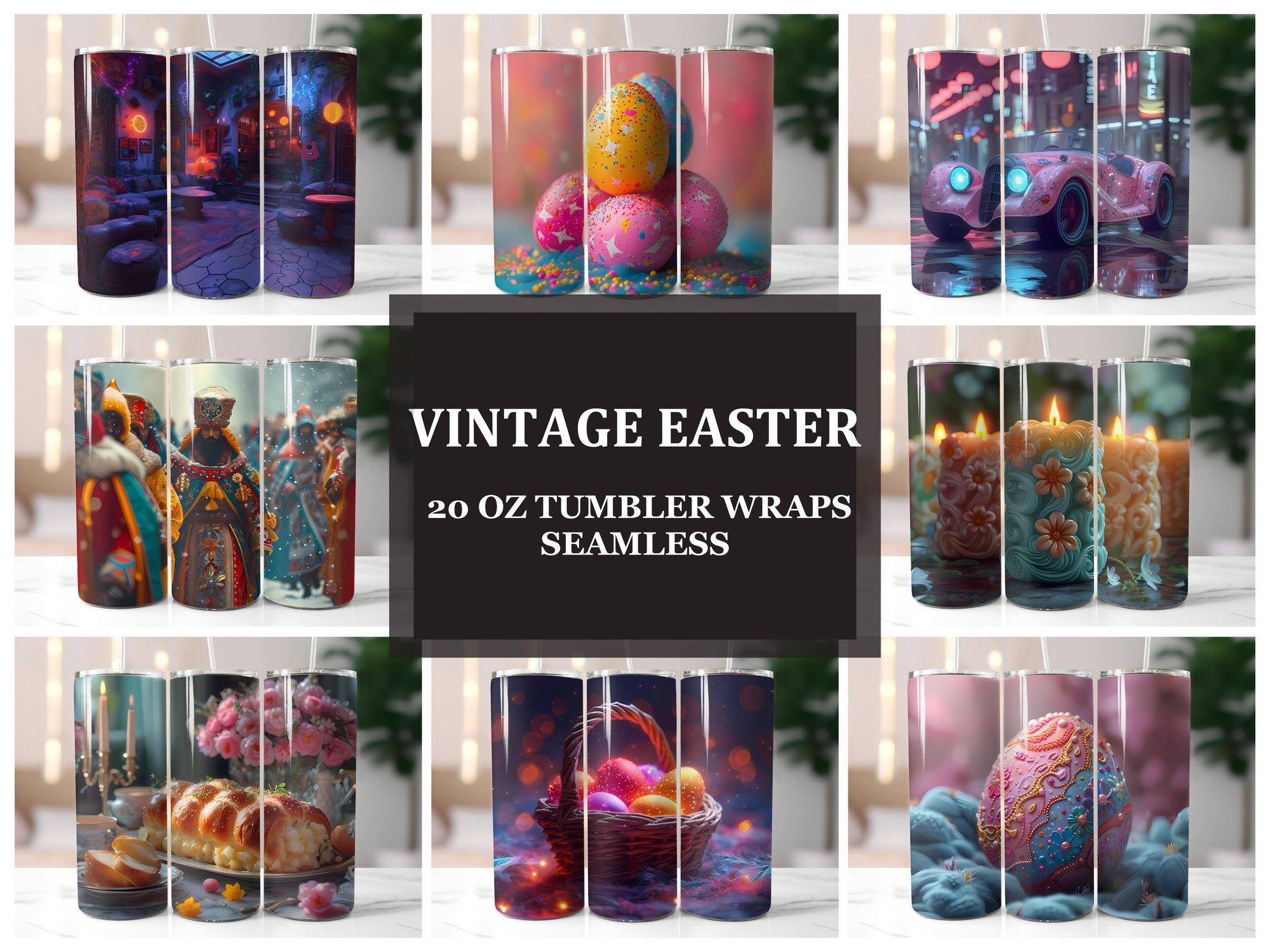 Vintage Easter 4 Tumbler Wrap - CraftNest