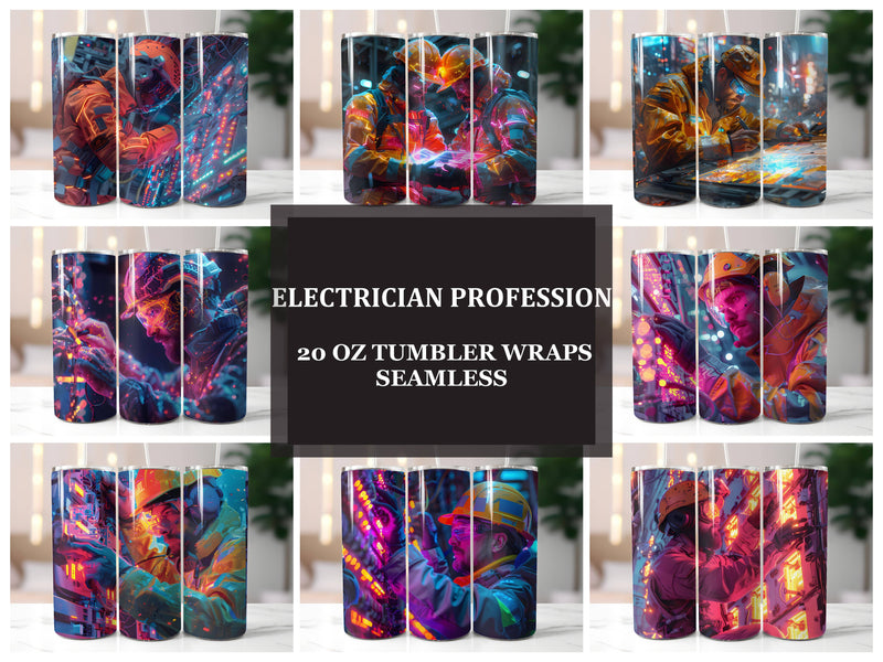 Electrician Profession 3 Tumbler Wrap - CraftNest - Digital Crafting and Art