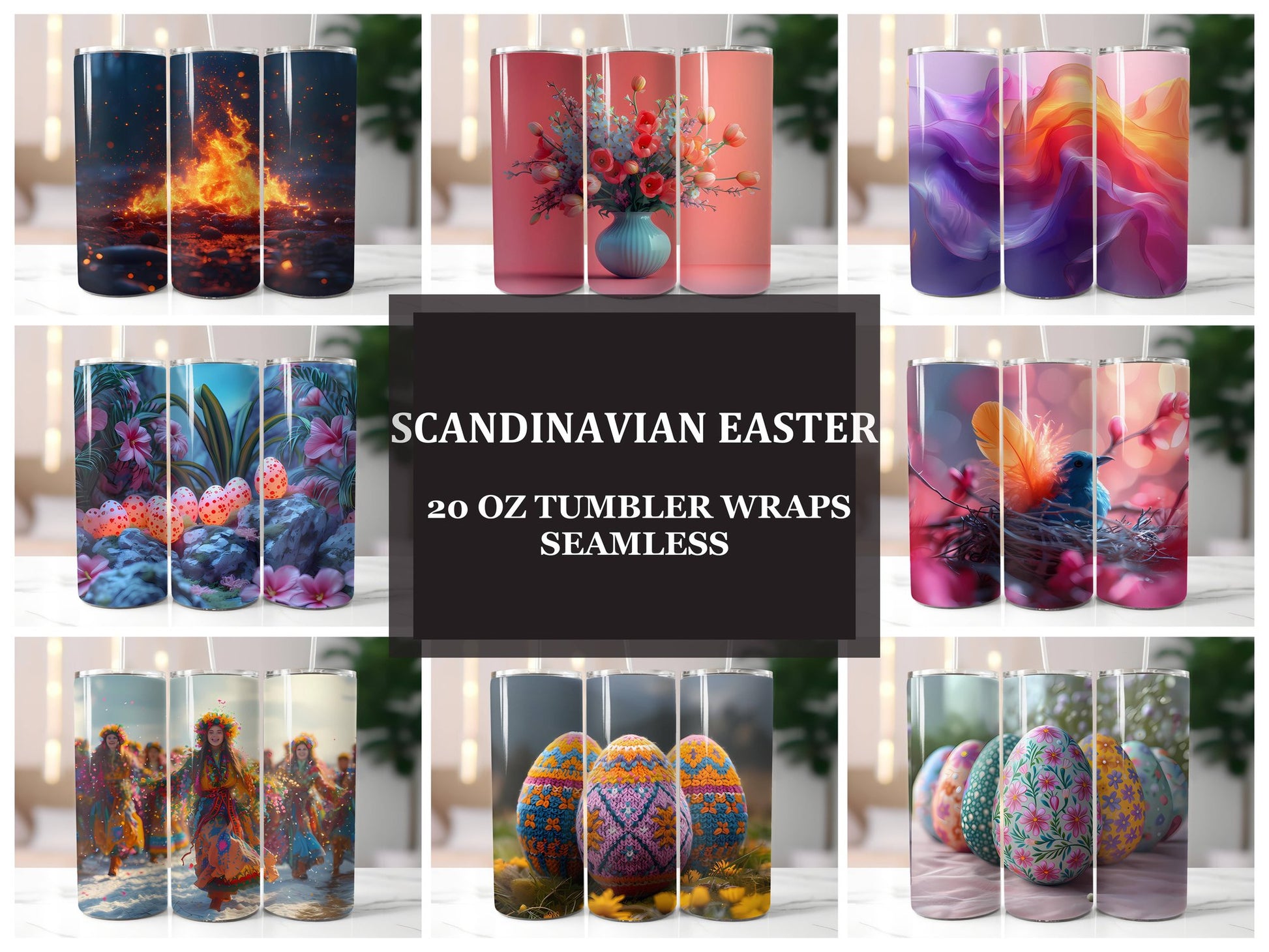 Scandinavian Easter 3 Tumbler Wrap - CraftNest