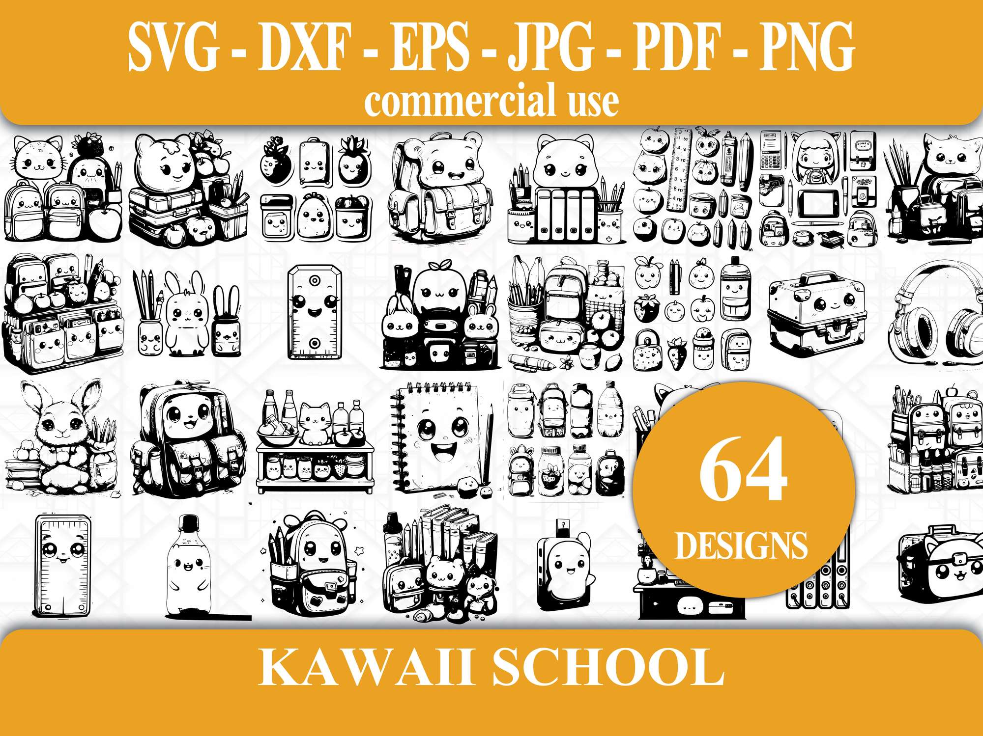 Kawaii Back To School SVG Bundle - CraftNest - Digital Crafting and Art