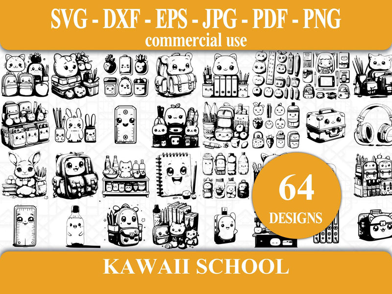 Kawaii Back To School SVG Bundle - CraftNest - Digital Crafting and Art