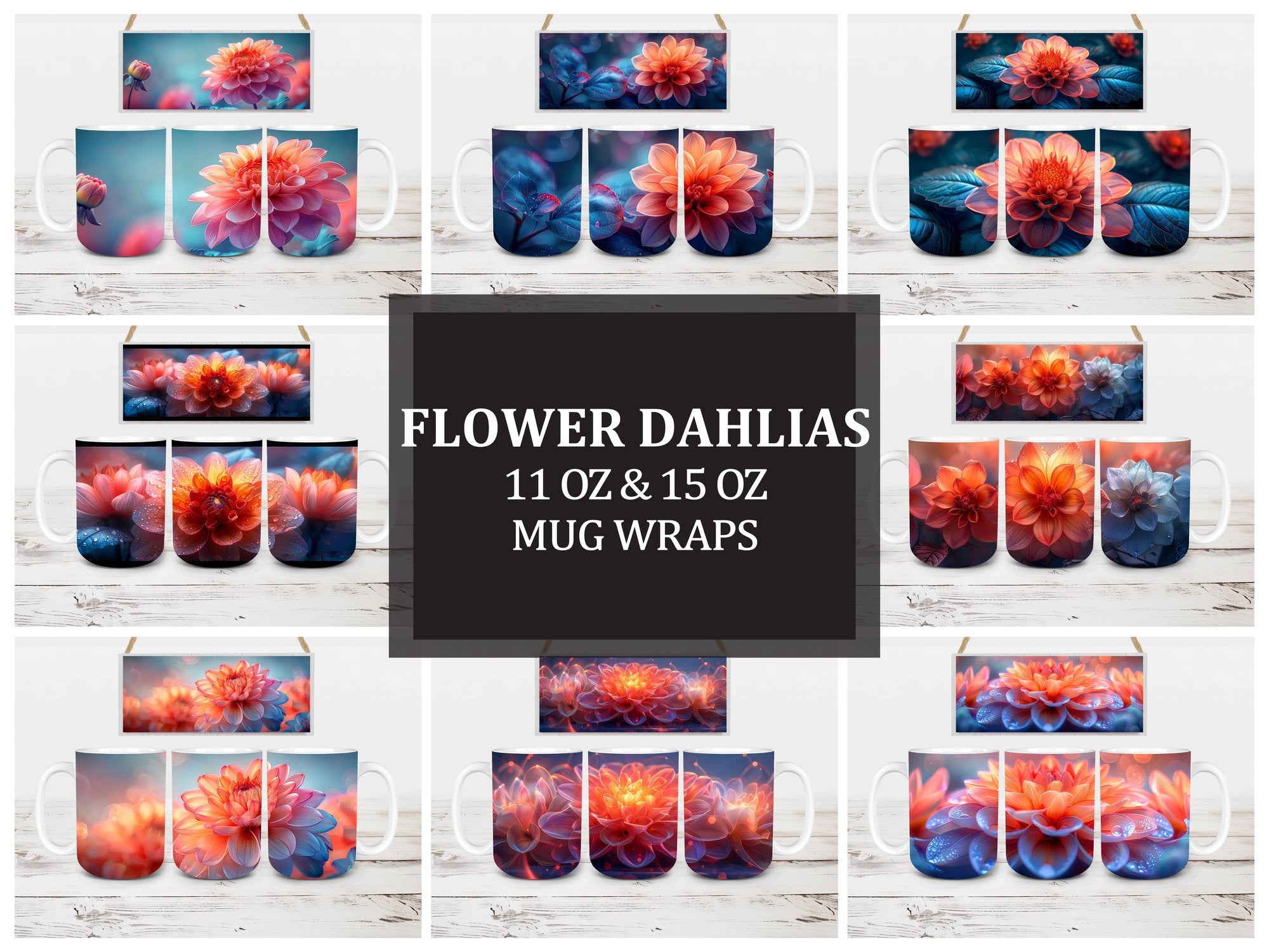 Flower Dahlias 4 Mug Wrap - CraftNest