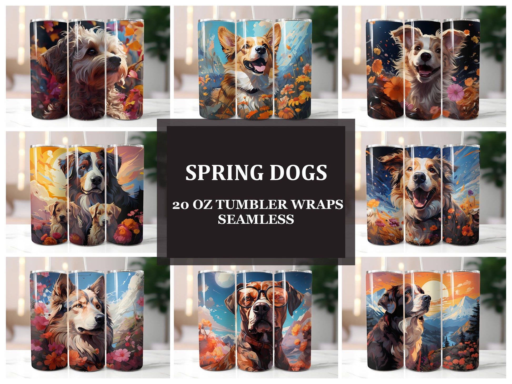 Spring Dogs 3 Tumbler Wrap - CraftNest