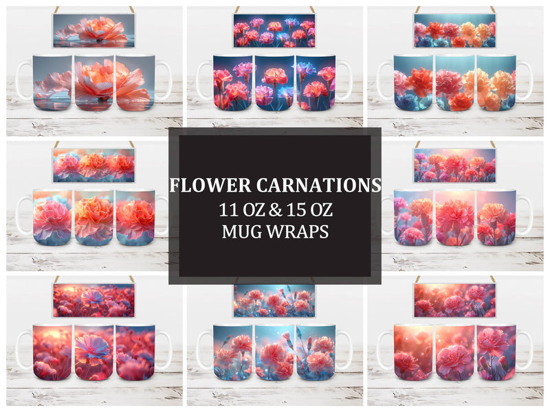 Flower Carnations 8 Mug Wrap - CraftNest