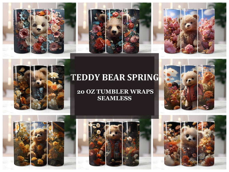 Teddy Bear Spring 2 Tumbler Wrap - CraftNest