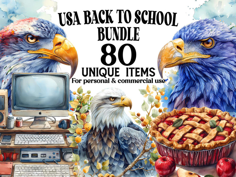 USA Back To School Clipart - CraftNest - Digital Crafting and Art