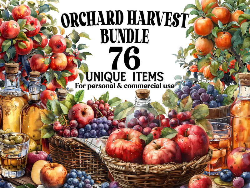 Orchard Harvest Clipart - CraftNest - Digital Crafting and Art