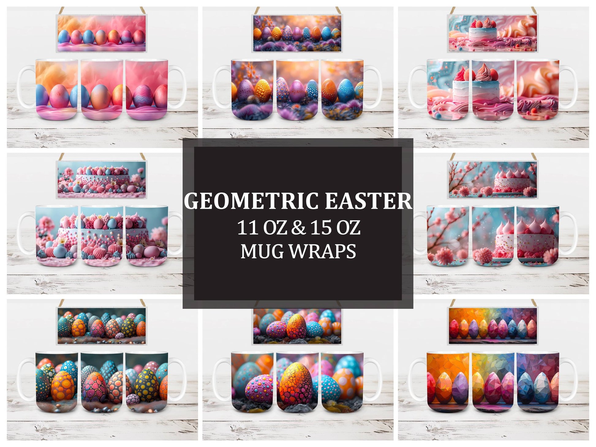 Geometric Easter 4 Mug Wrap - CraftNest