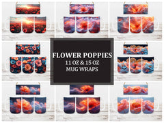 Flower Poppies 4 Mug Wrap - CraftNest