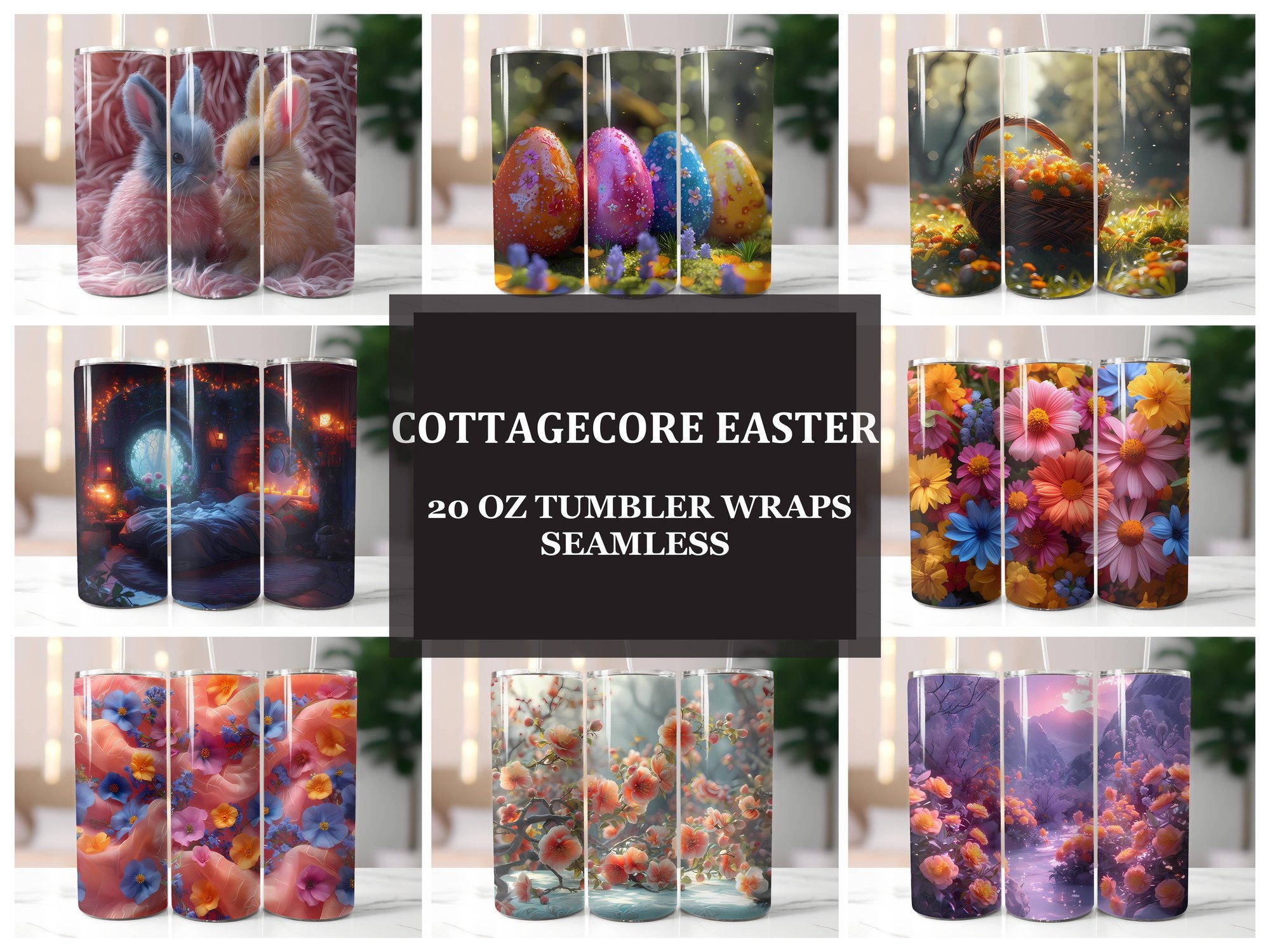 Cottagecore Easter 4 Tumbler Wrap - CraftNest