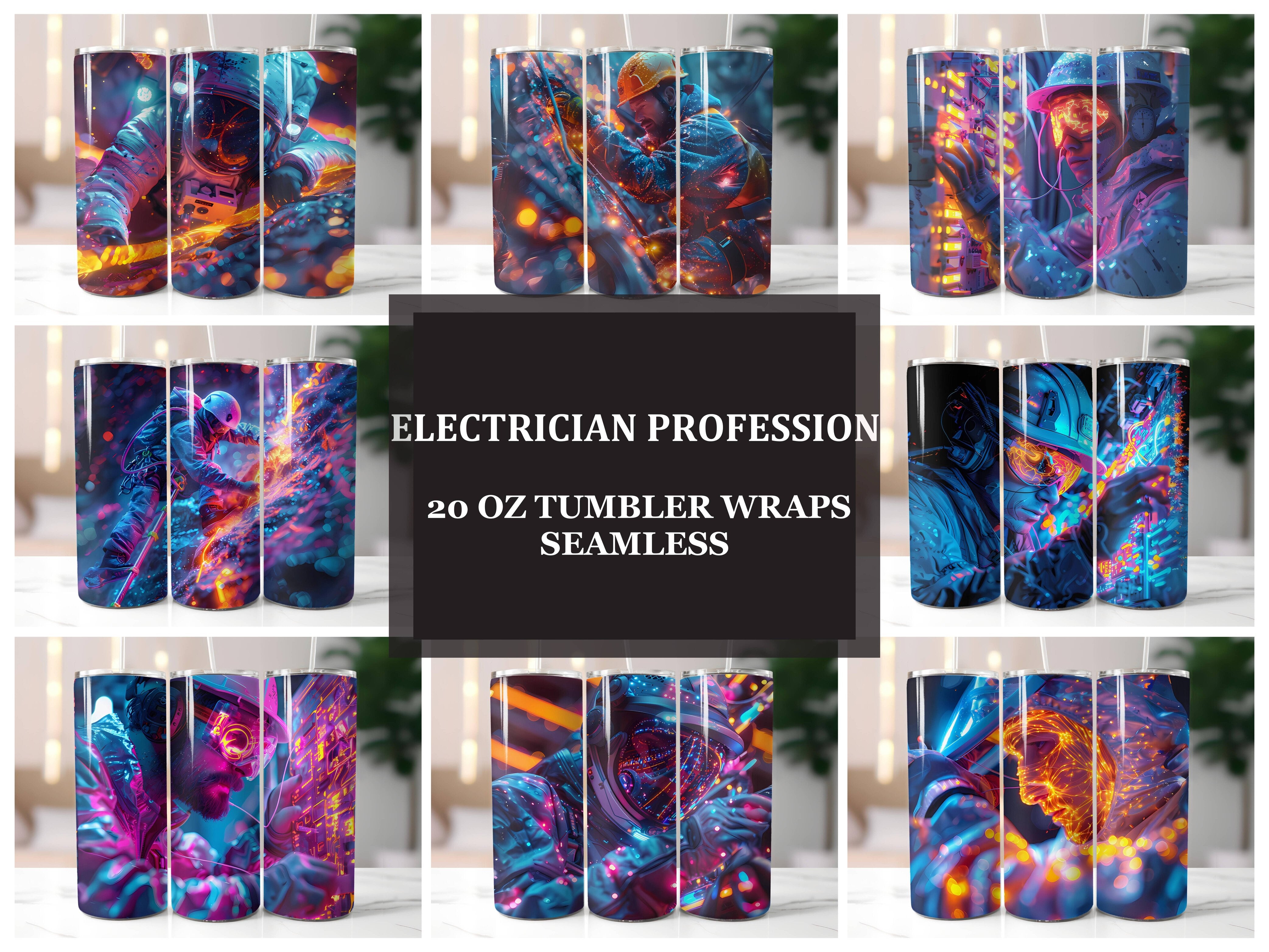 Electrician Profession 4 Tumbler Wrap - CraftNest - Digital Crafting and Art