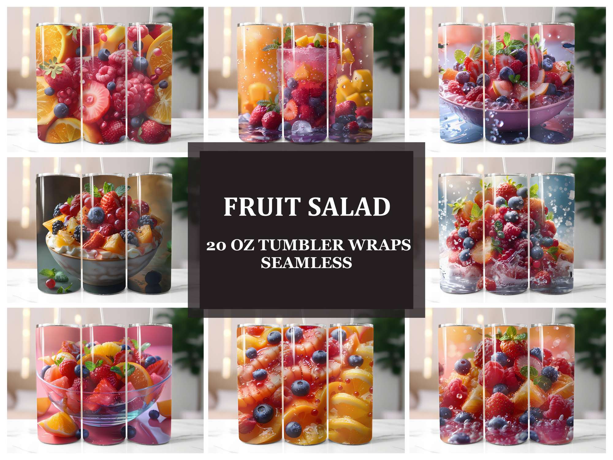 Fruit Salad 1 Tumbler Wrap - CraftNest - Digital Crafting and Art