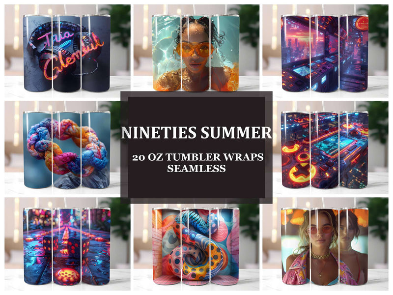 Nineties Summer 2 Tumbler Wrap - CraftNest - Digital Crafting and Art