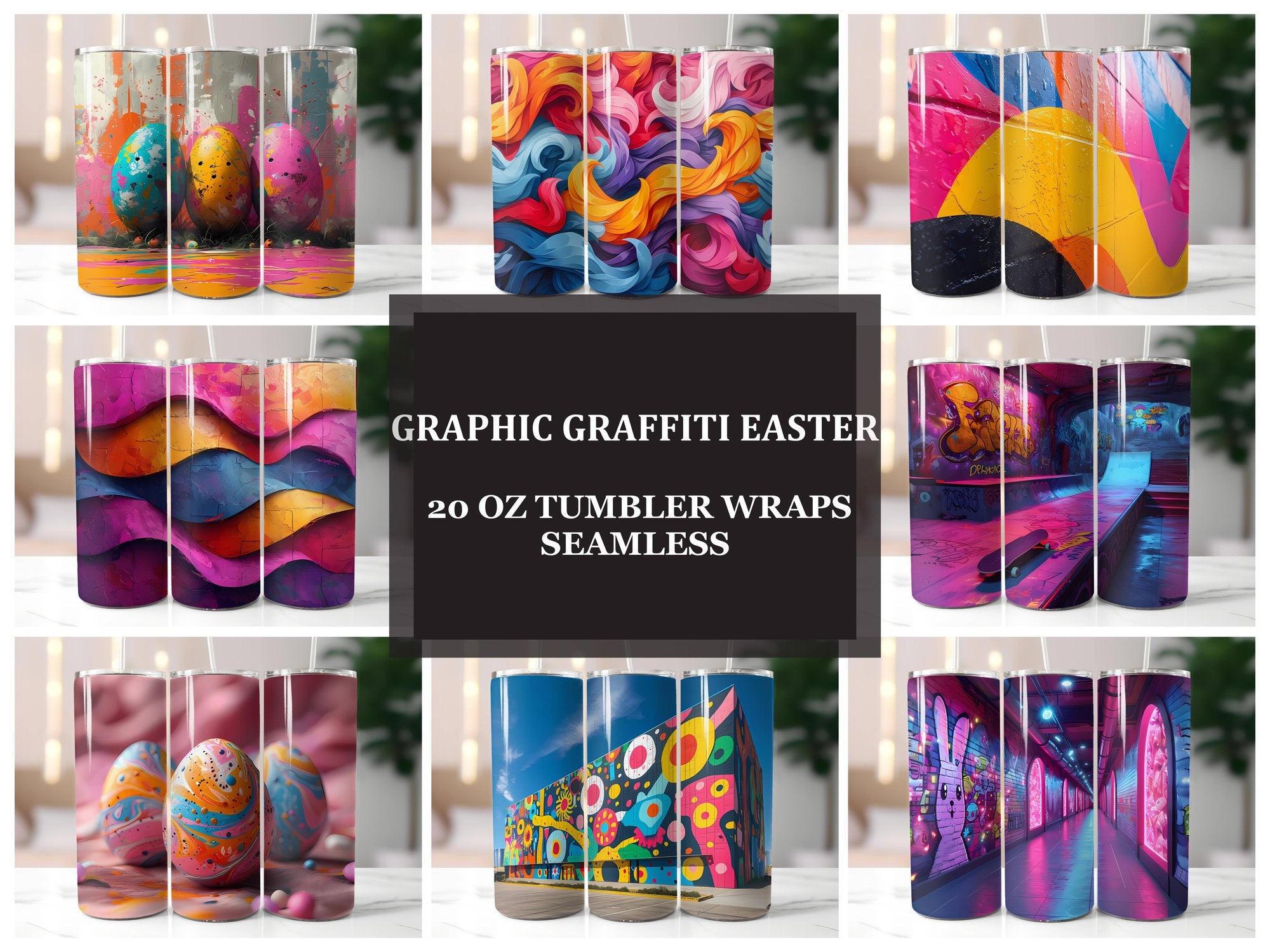 Graphic Graffiti Easter 2 Tumbler Wrap - CraftNest