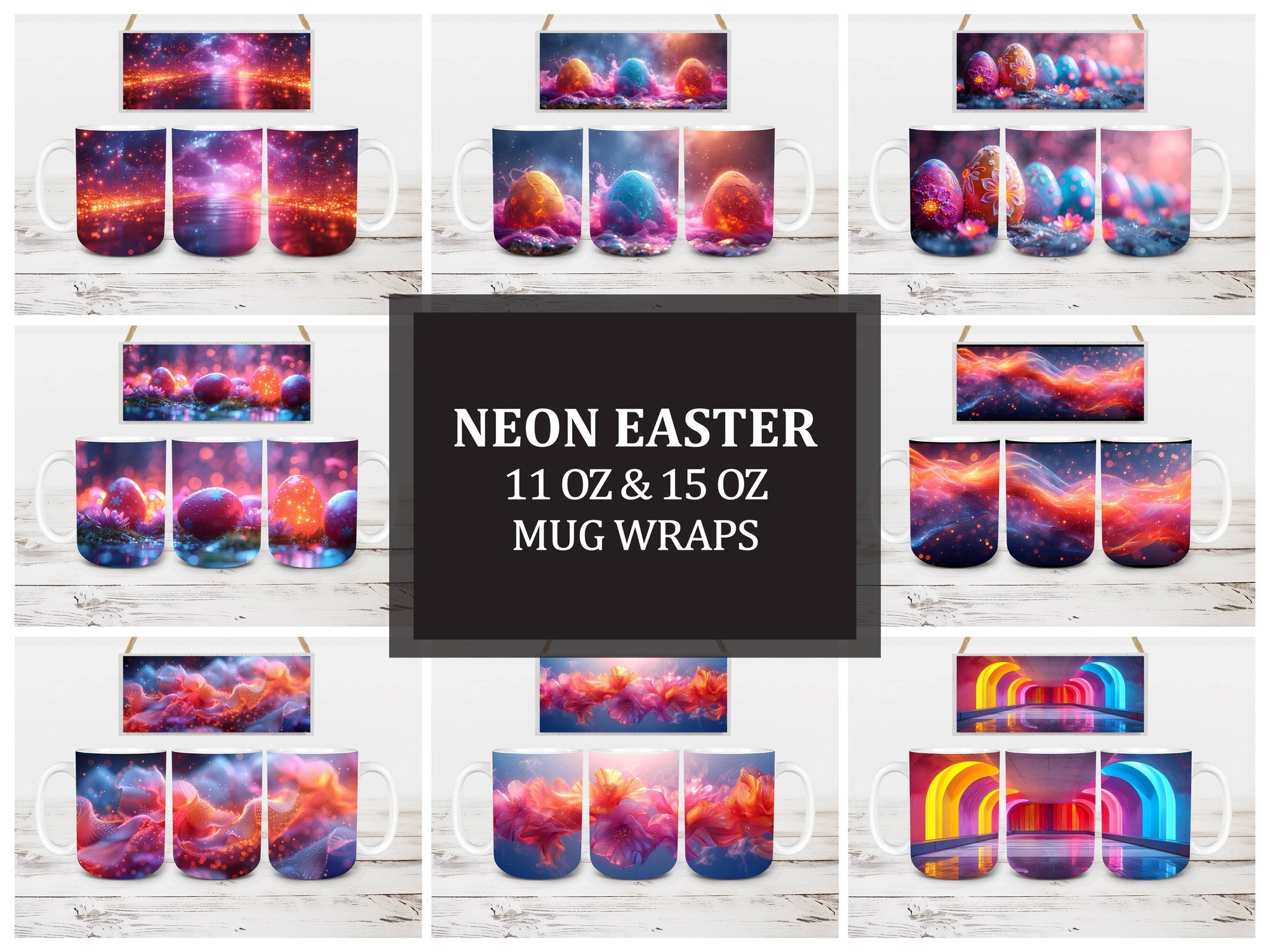 Neon Easter 2 Mug Wrap - CraftNest