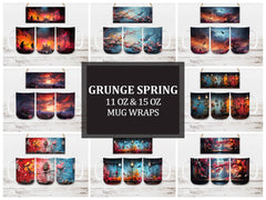 Grunge Spring 8 Mug Wrap - CraftNest