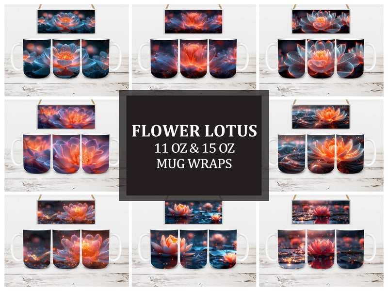 Flower Lotus 5 Mug Wrap - CraftNest