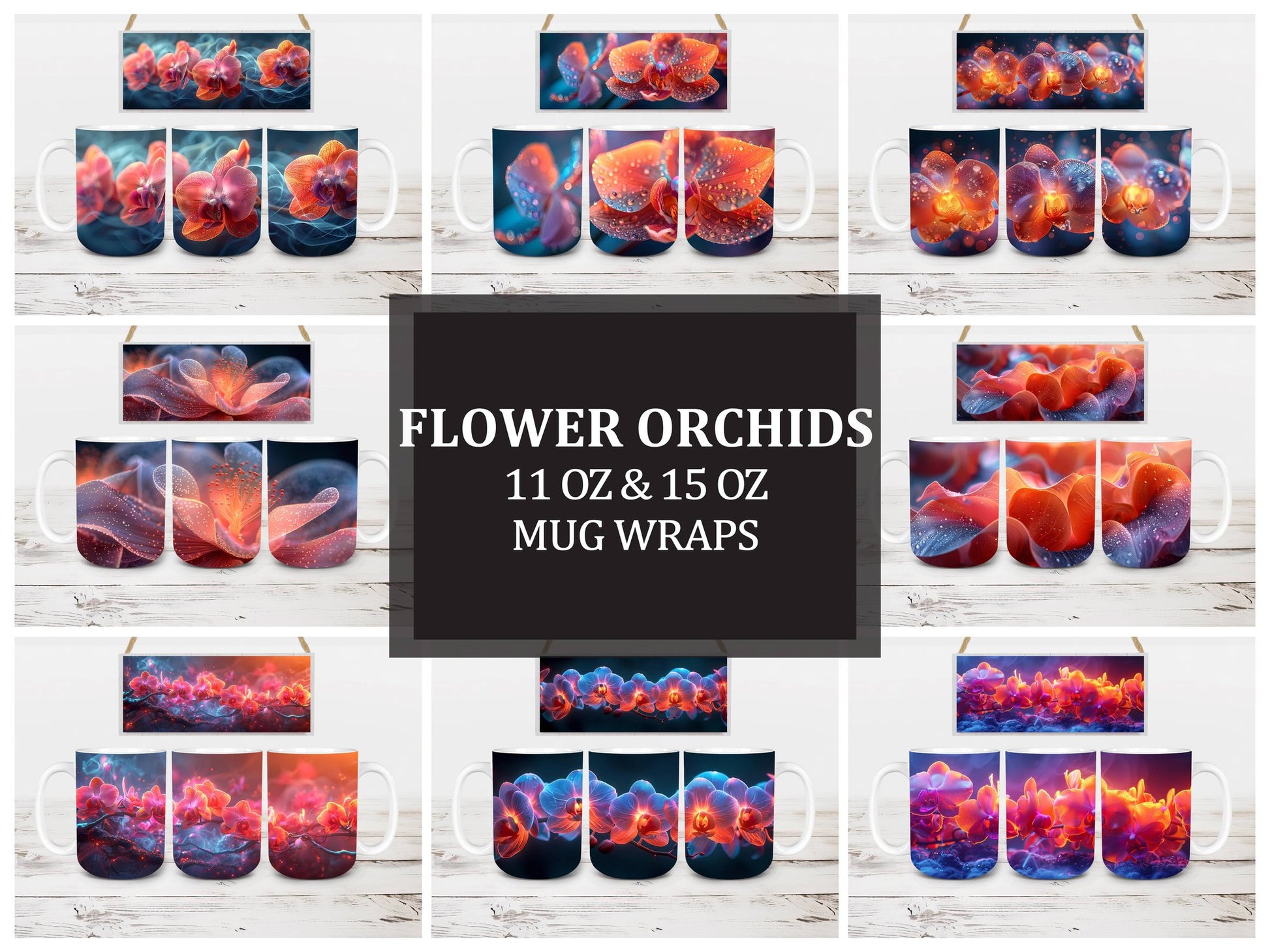 Flower Orchids 4 Mug Wrap - CraftNest