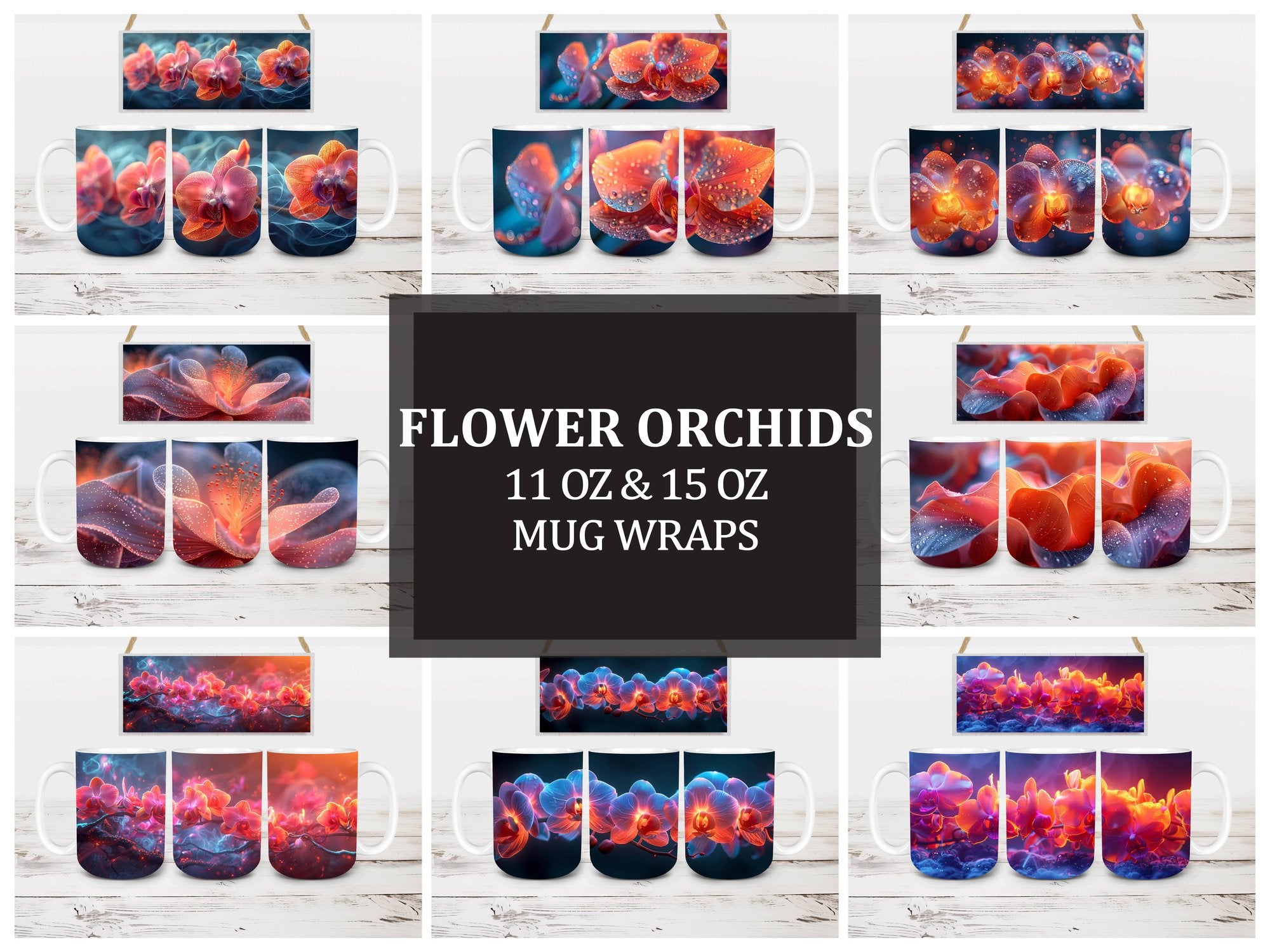 Flower Orchids 4 Mug Wrap - CraftNest